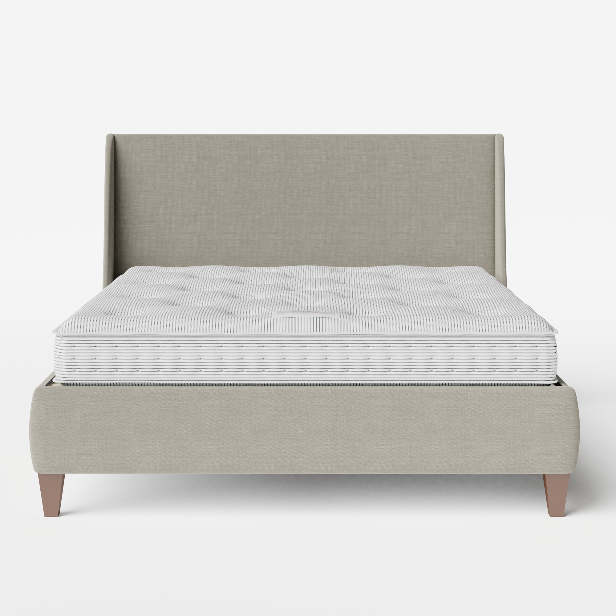 Sunderland cama tapizada en tela gris con colchón