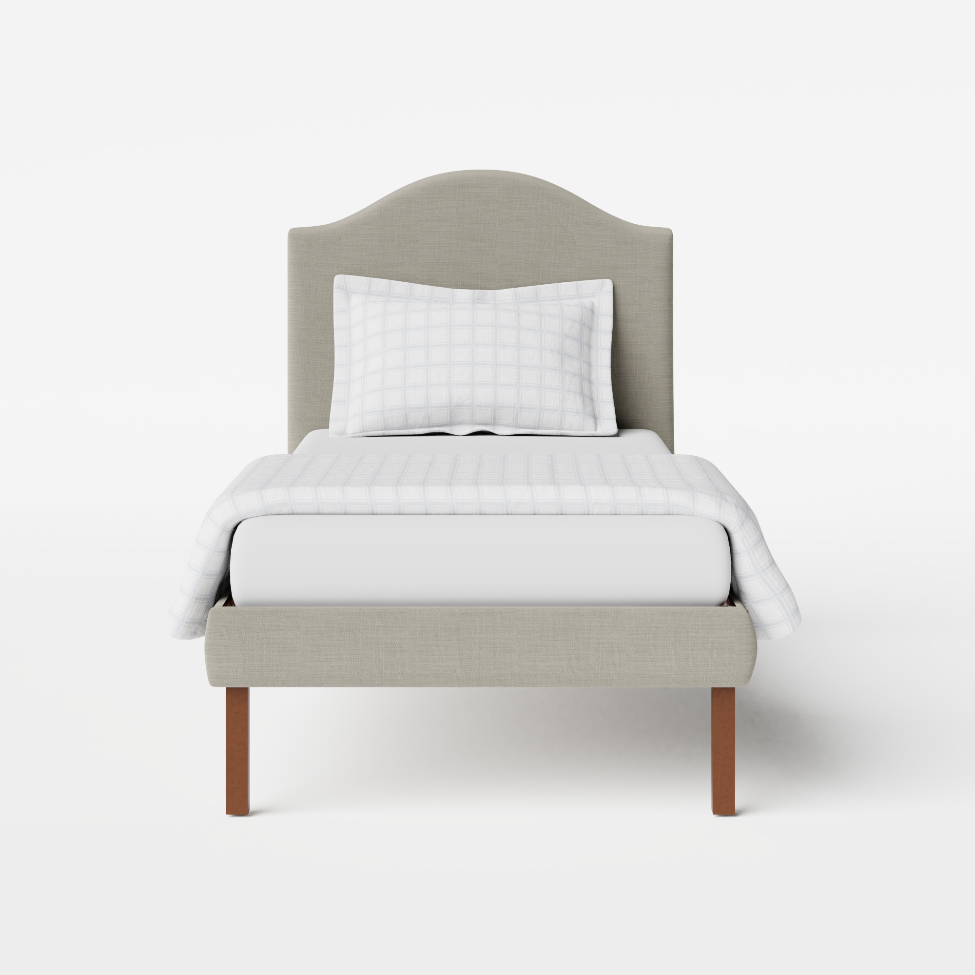 Yoshida Upholstered letto singolo imbottito in tessuto grigio
