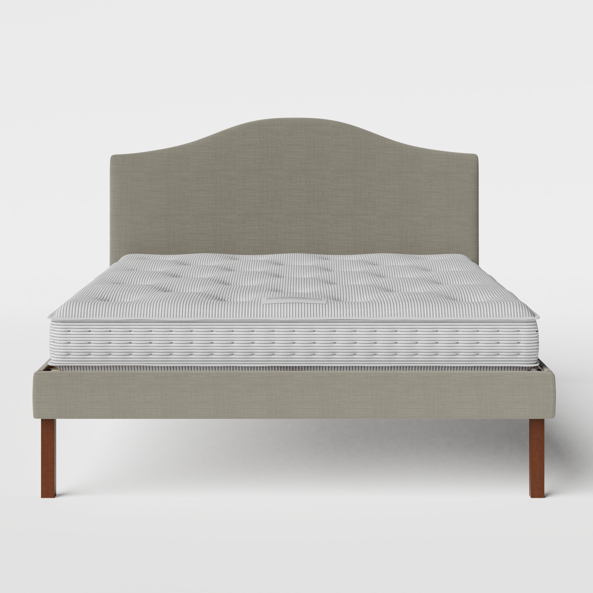 Yoshida Upholstered upholstered bed in grey fabric with Juno mattress