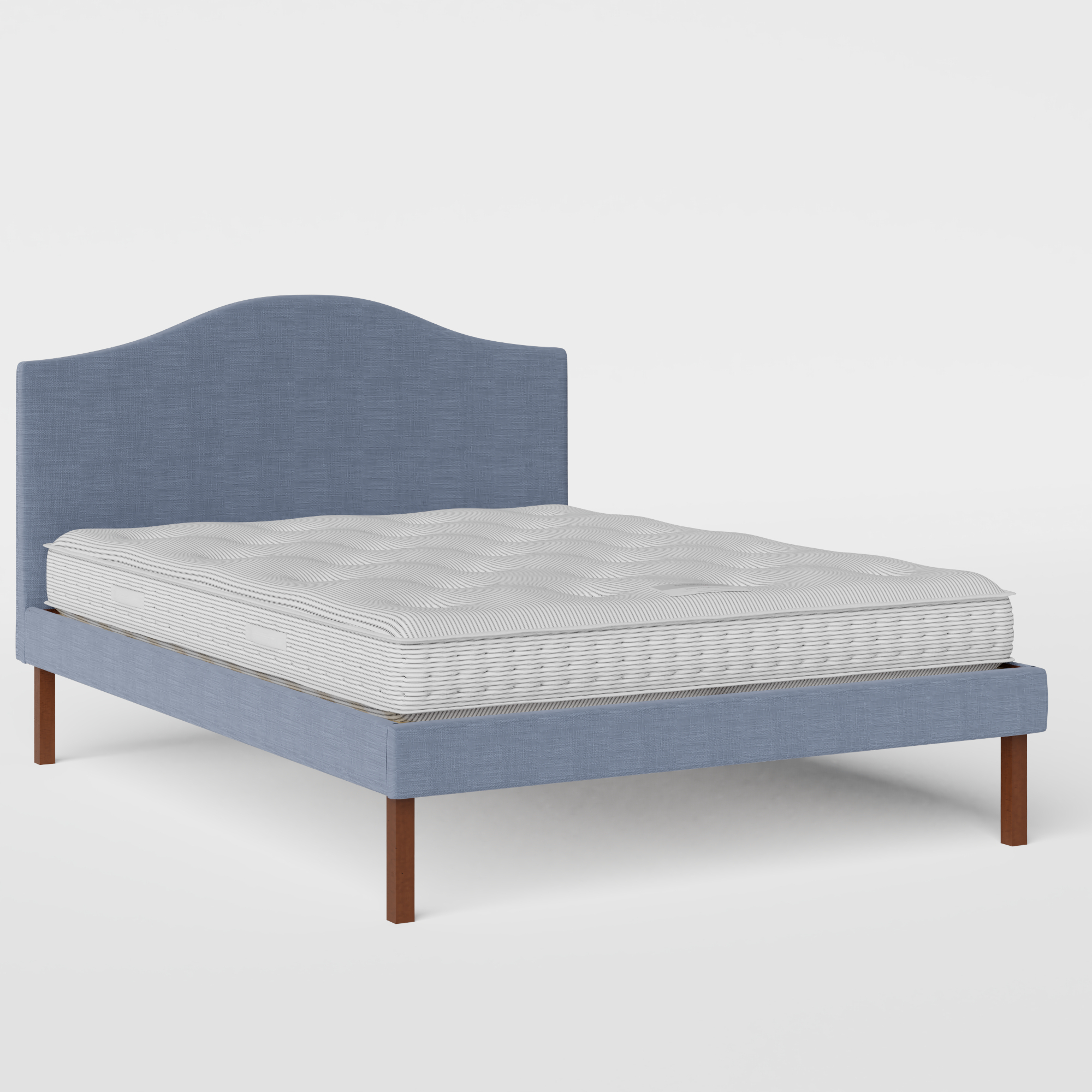 Yoshida Upholstered upholstered bed in blue fabric