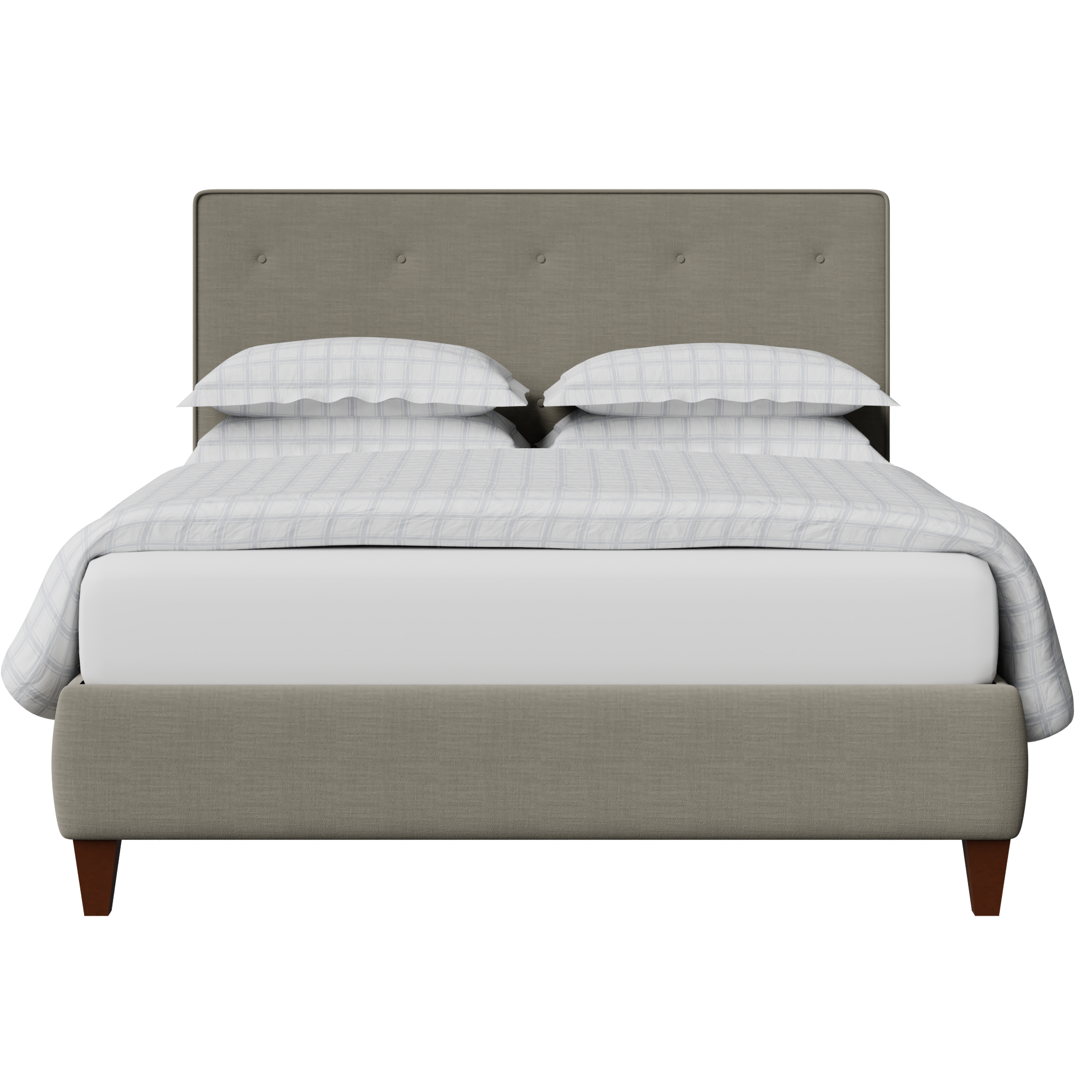 Yushan Buttoned letto imbottito con tessuto grigio