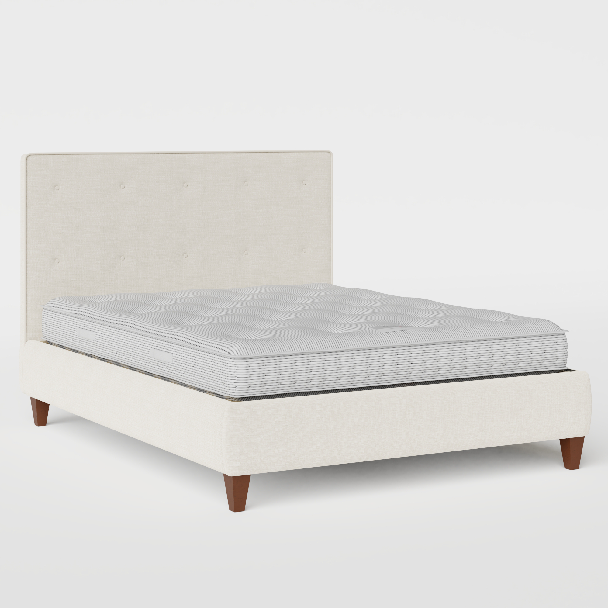 Yushan Buttoned upholstered bed in mist fabric