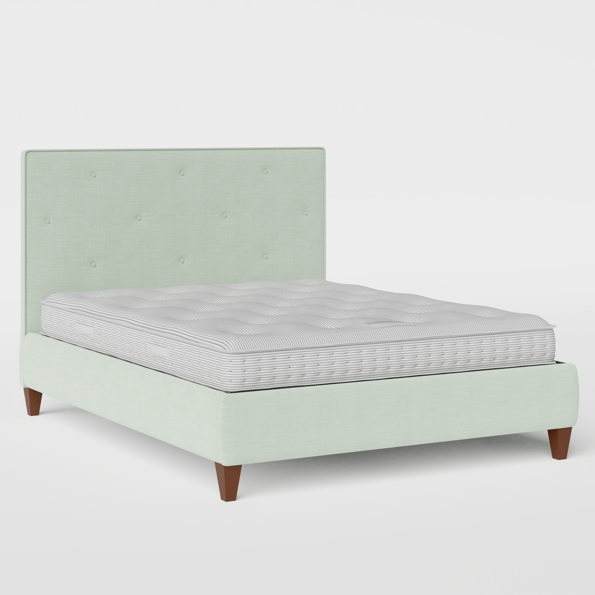 Yushan Buttoned Diagonal upholstered bed in duckegg fabric