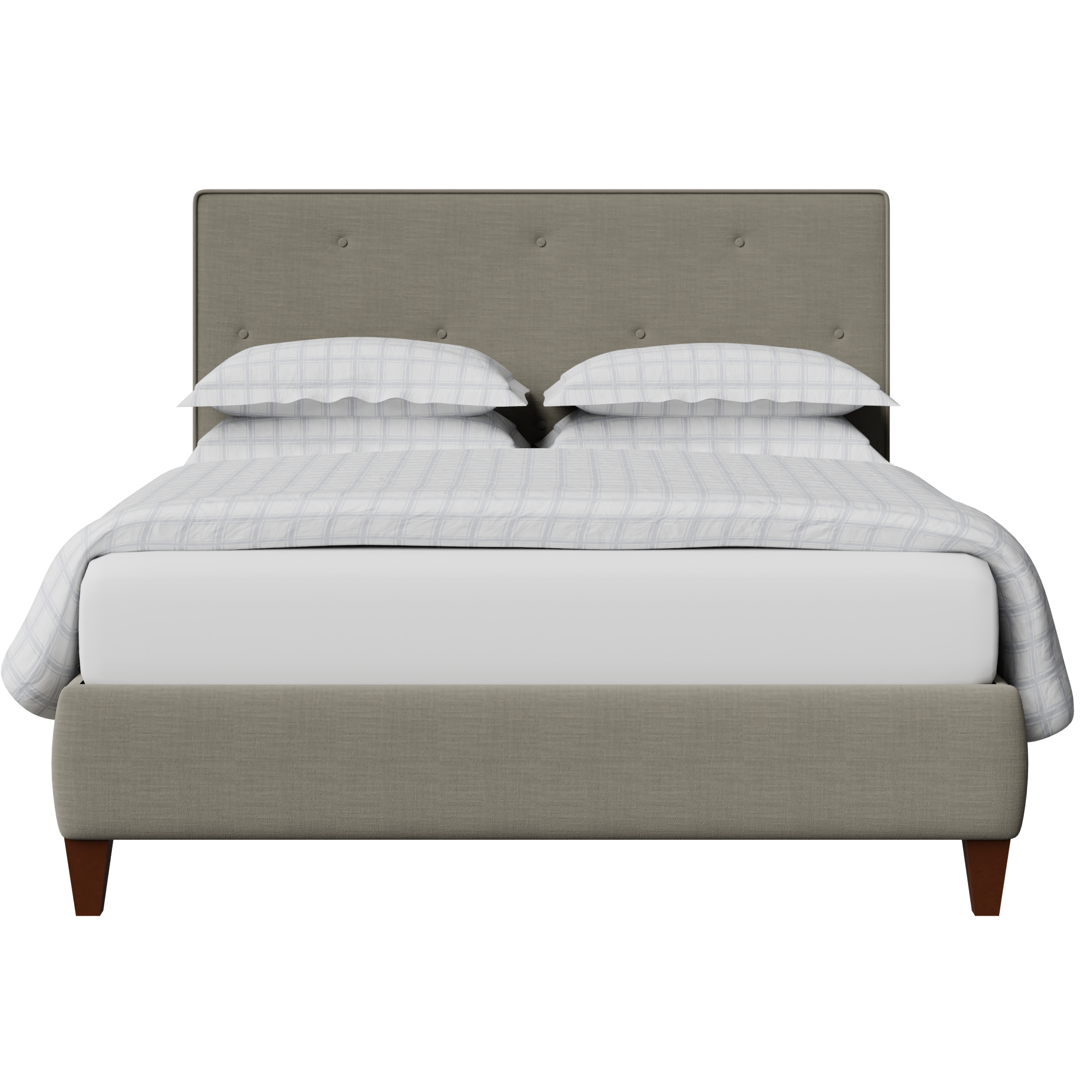 Yushan Buttoned Diagonal upholstered bed in grey fabric