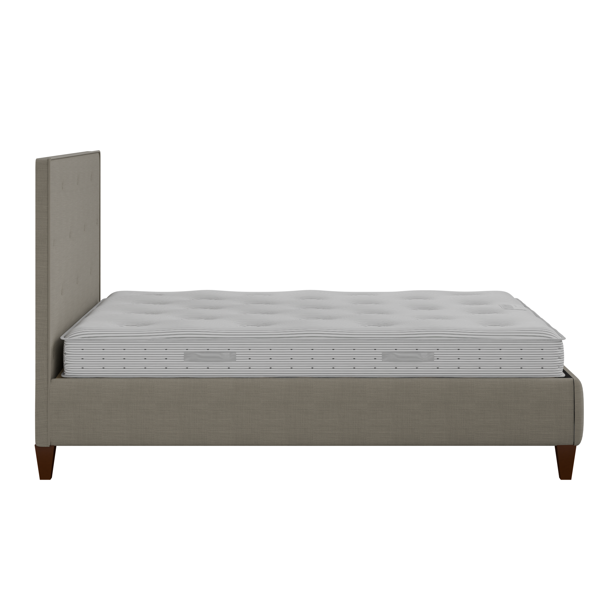 Yushan Buttoned Diagonal stoffen bed in grijs met lades