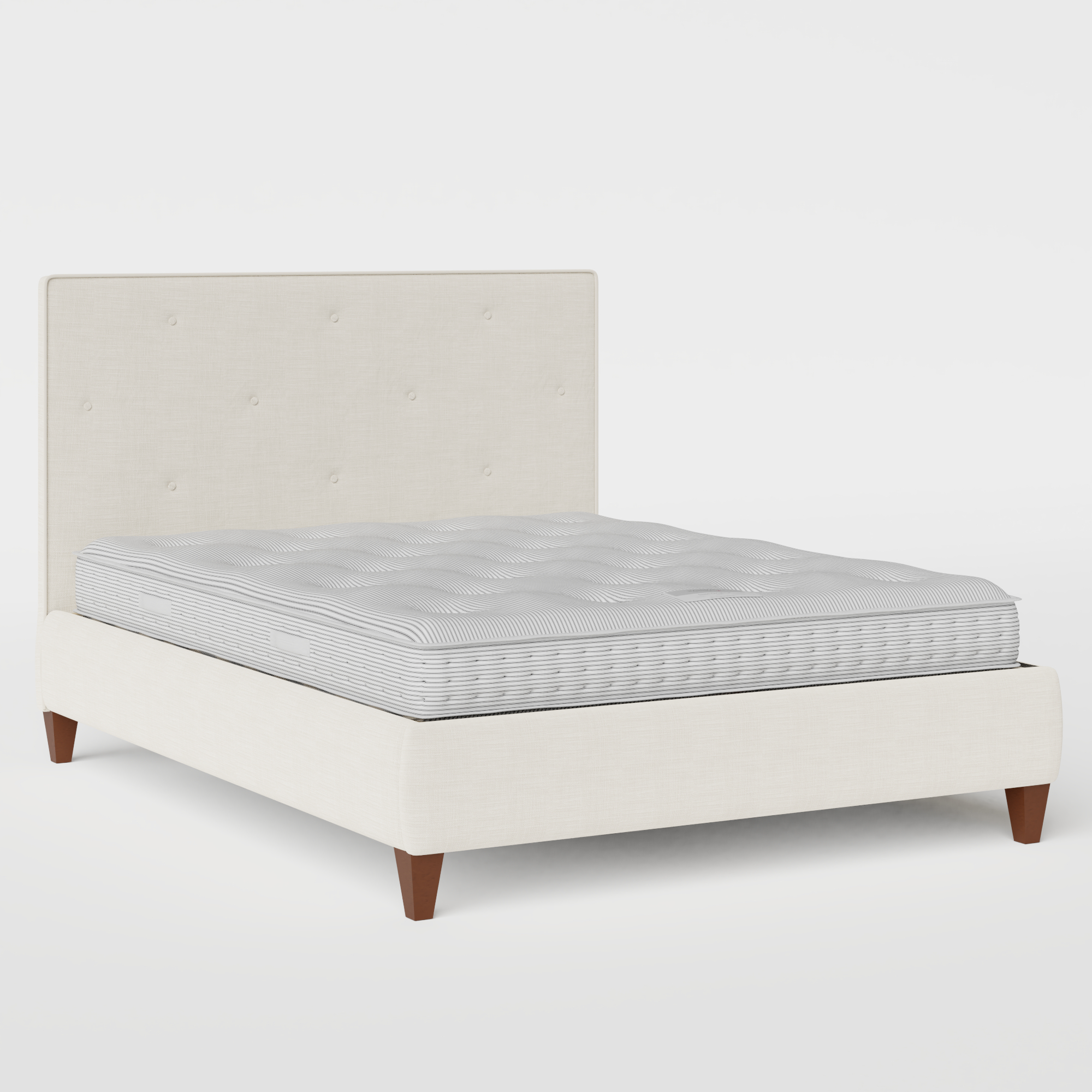 Yushan Buttoned Diagonal upholstered bed in mist fabric