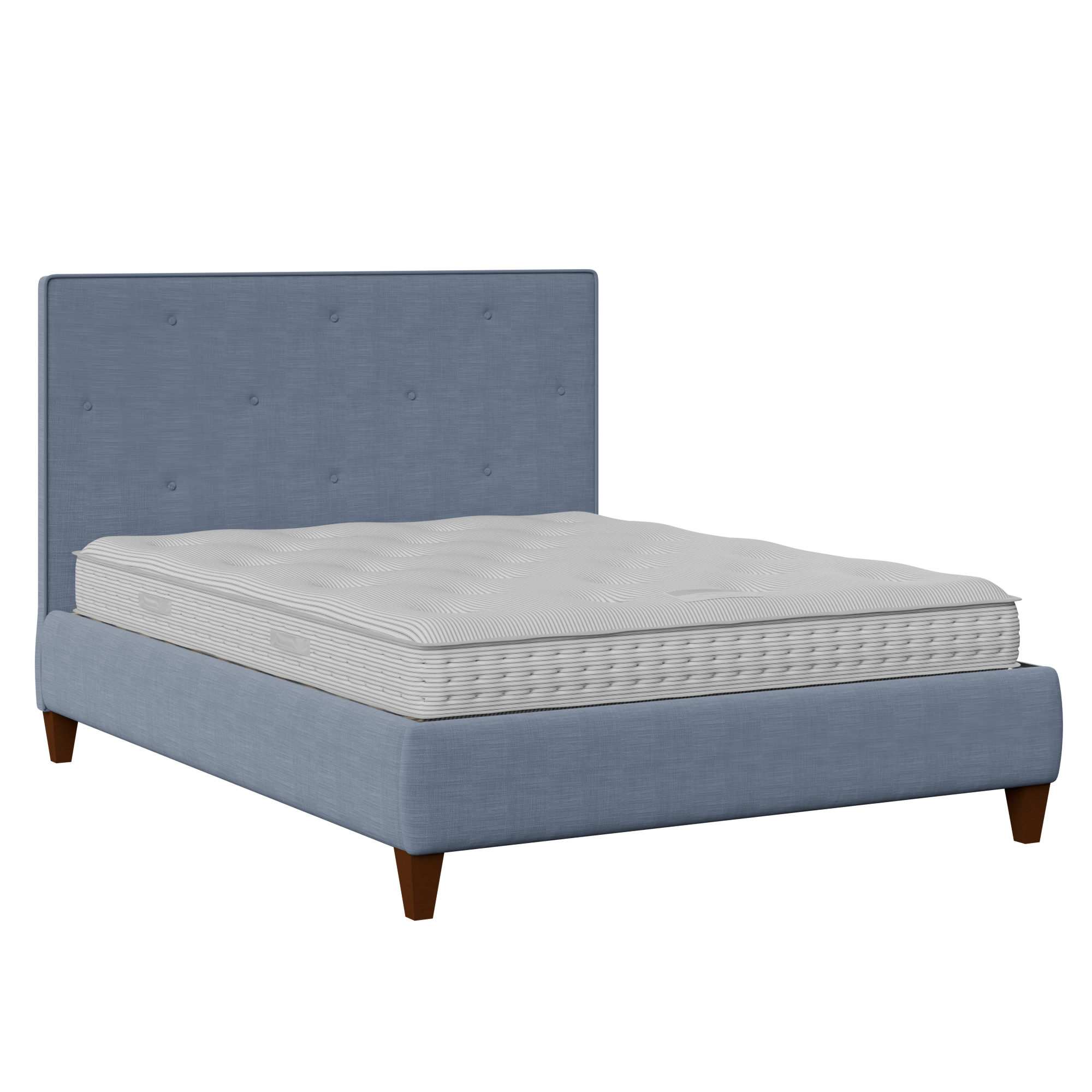 Yushan Buttoned Diagonal letto imbottito con tessuto blu