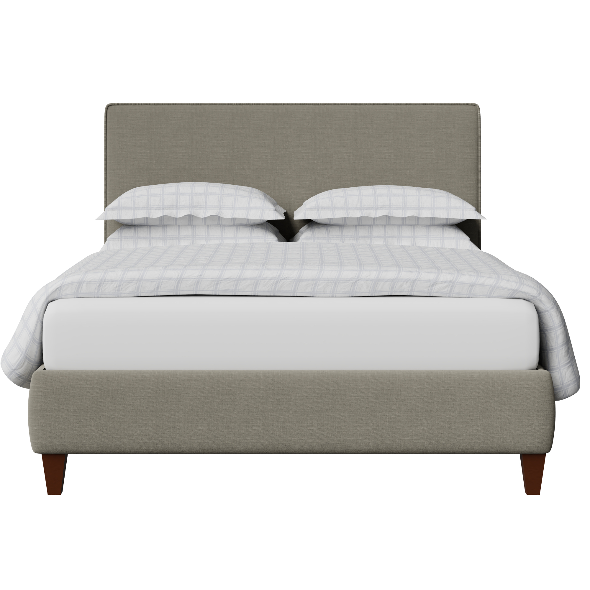 Yushan with Piping upholstered bed in grey fabric