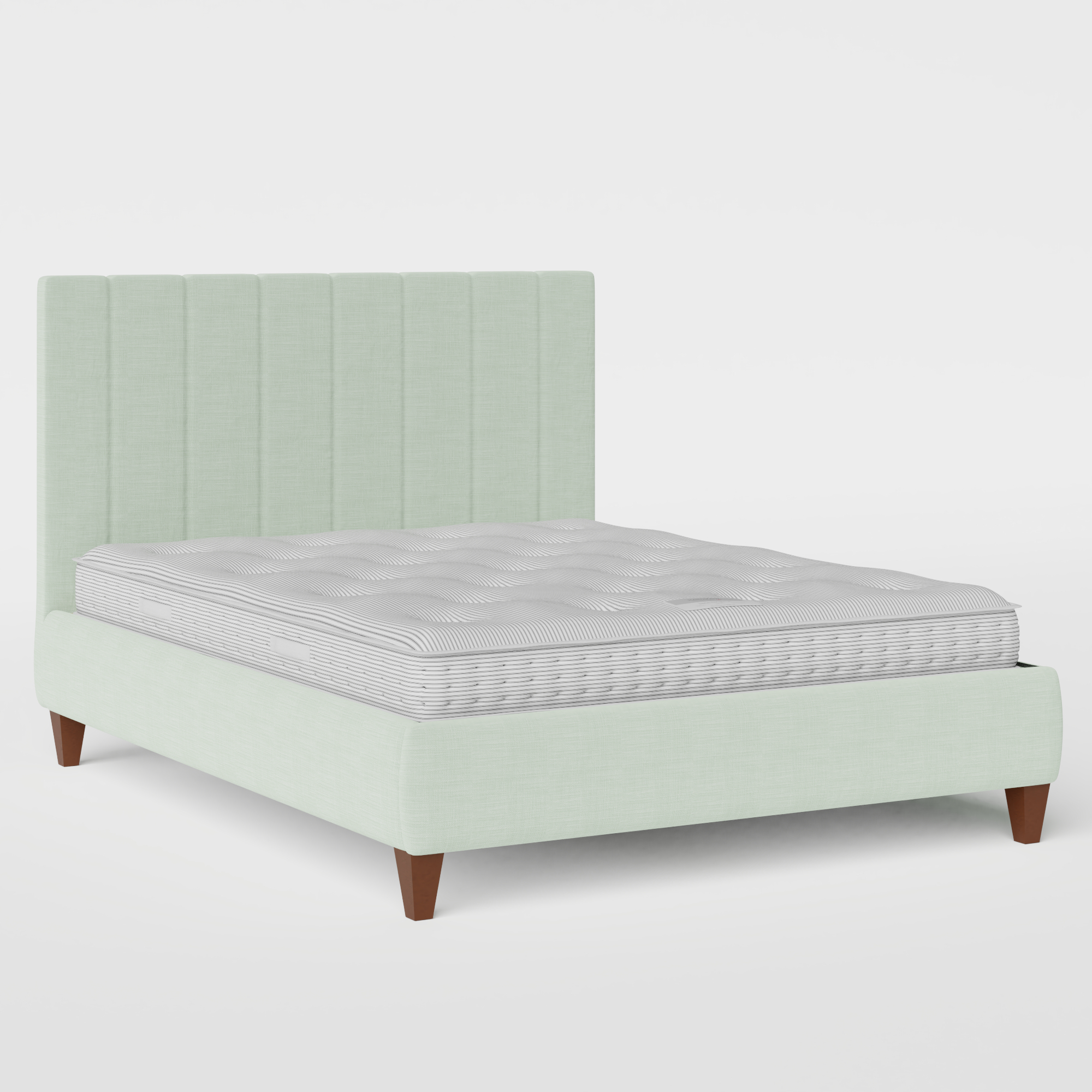 Yushan Pleated stoffen bed in duckegg