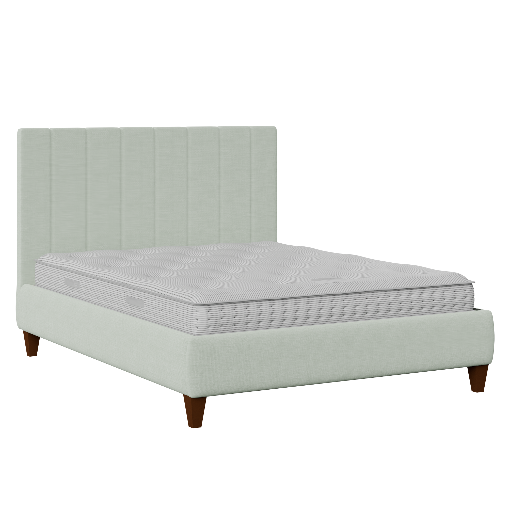 Yushan Pleated upholstered bed in duckegg fabric