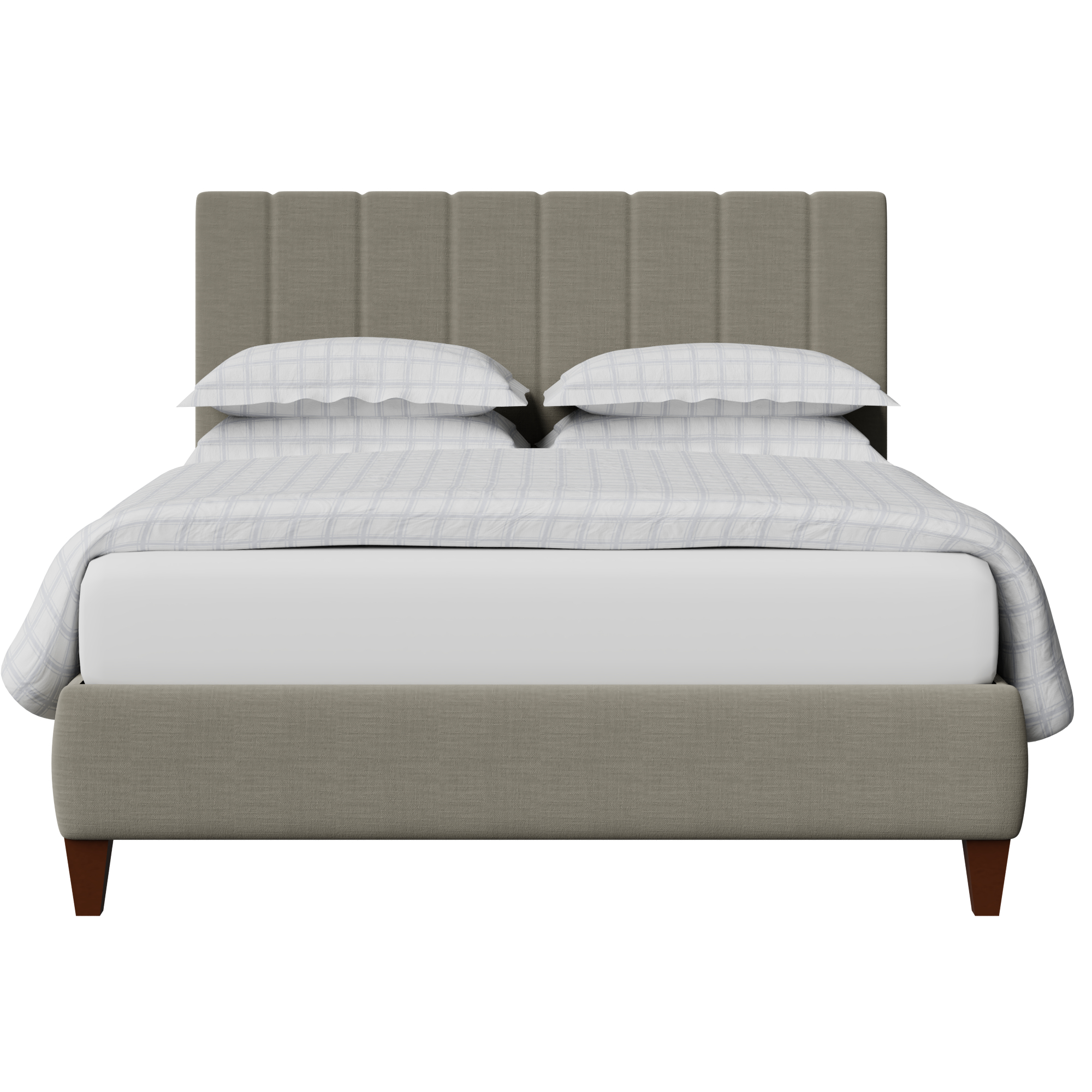 Yushan Pleated cama tapizada en tela gris