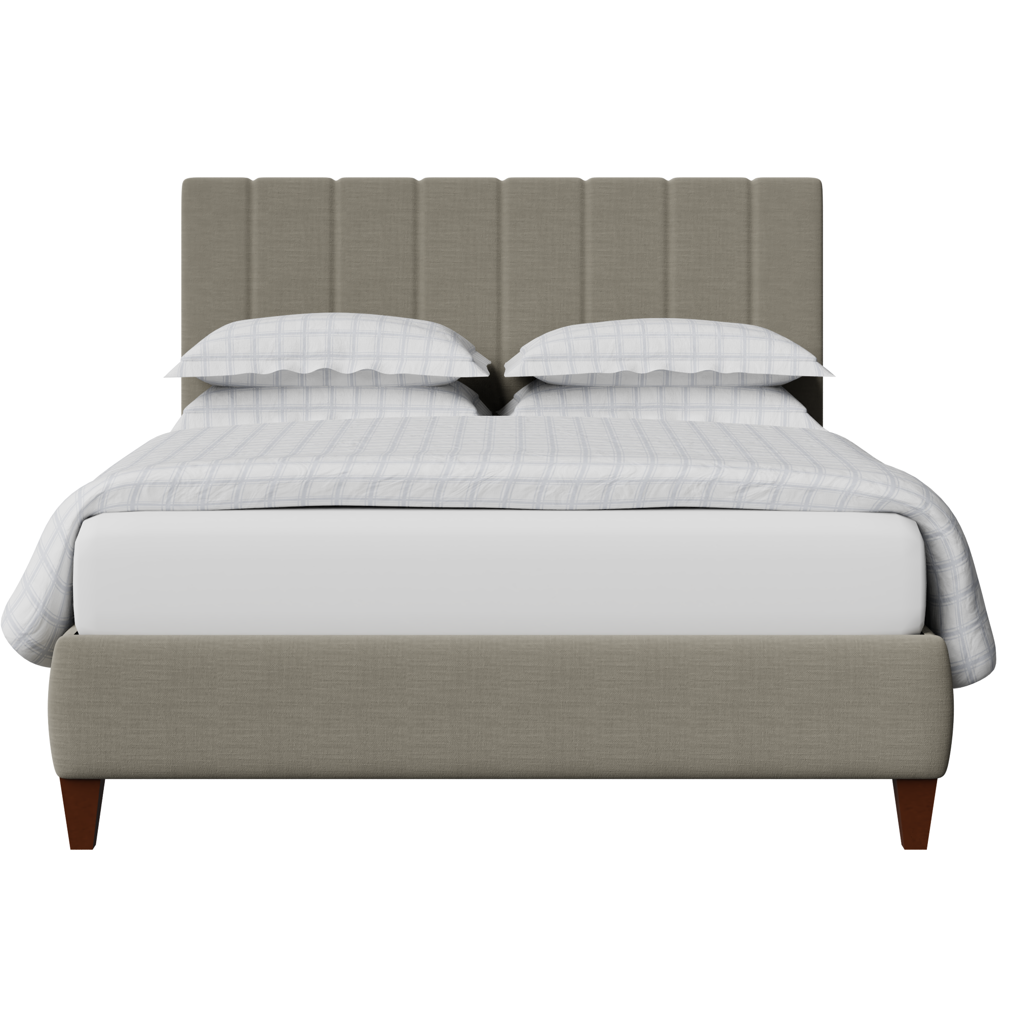 Yushan Pleated cama tapizada en tela gris