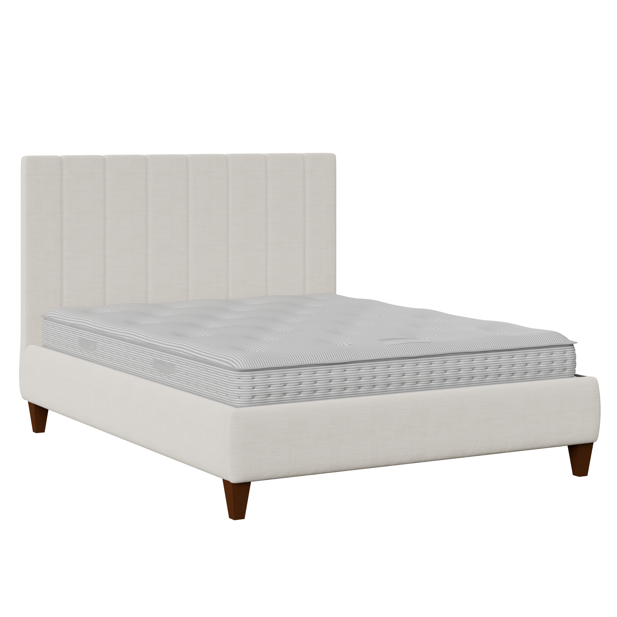 Yushan Pleated upholstered bed in mist fabric