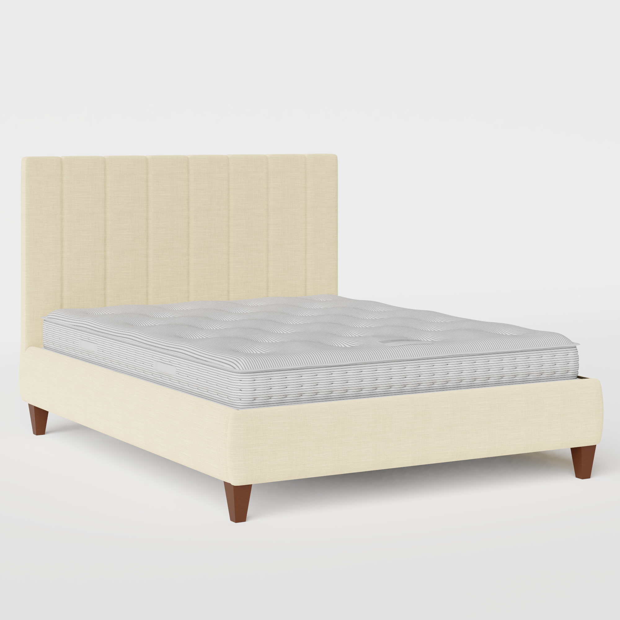 Yushan Pleated stoffen bed in natural