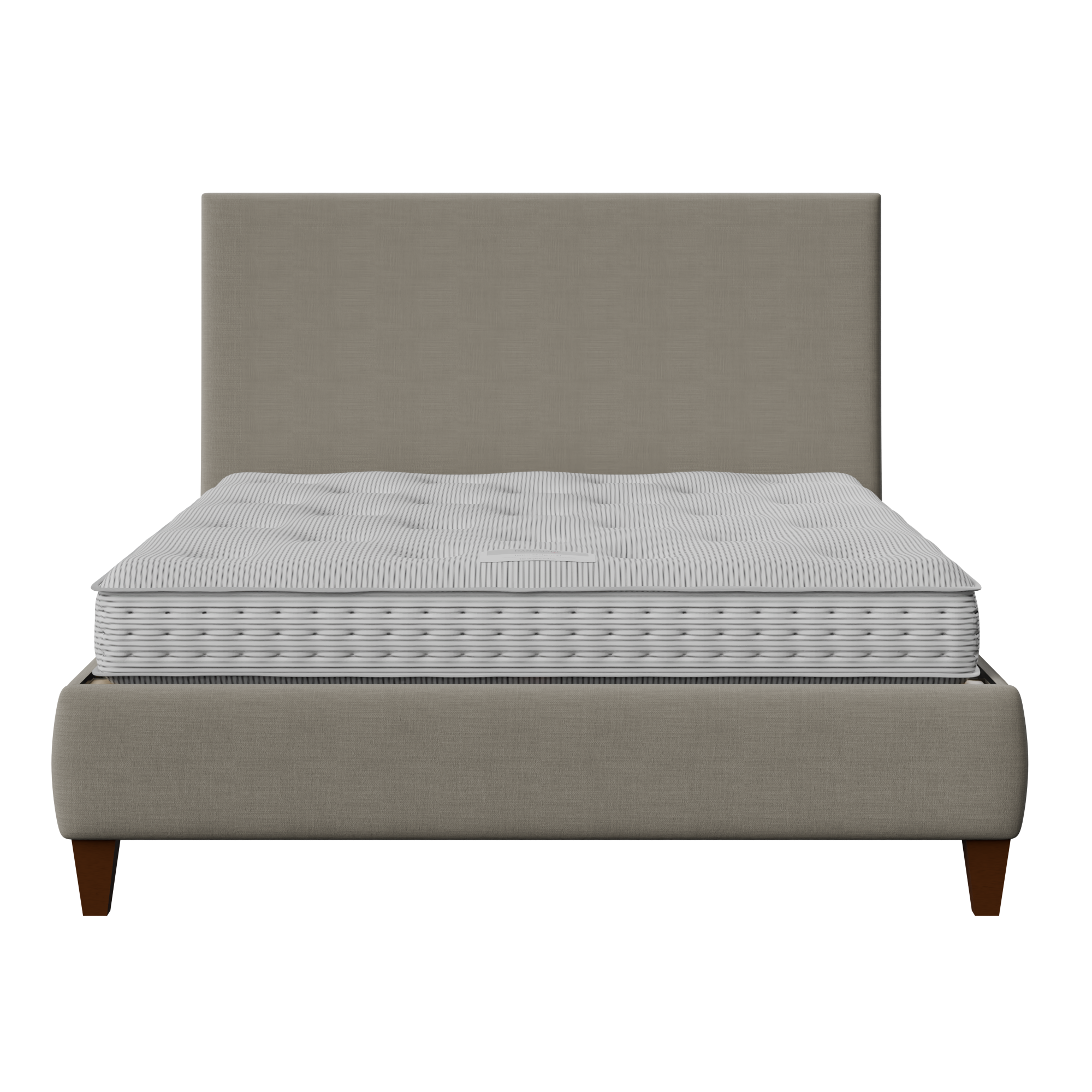 Yushan cama tapizada en tela gris con colchón