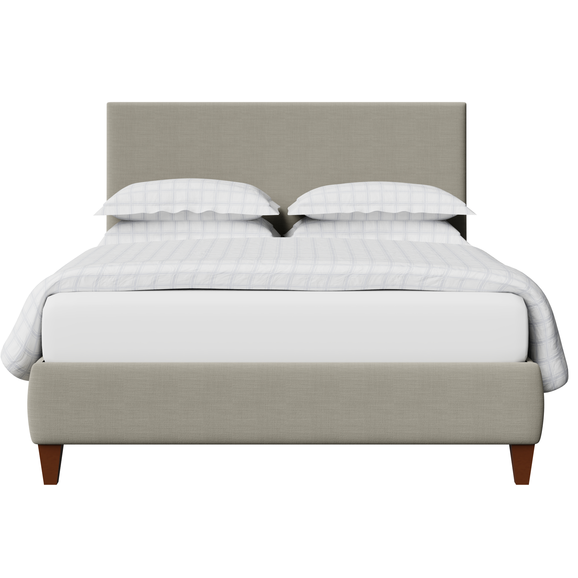 Yushan cama tapizada en tela gris