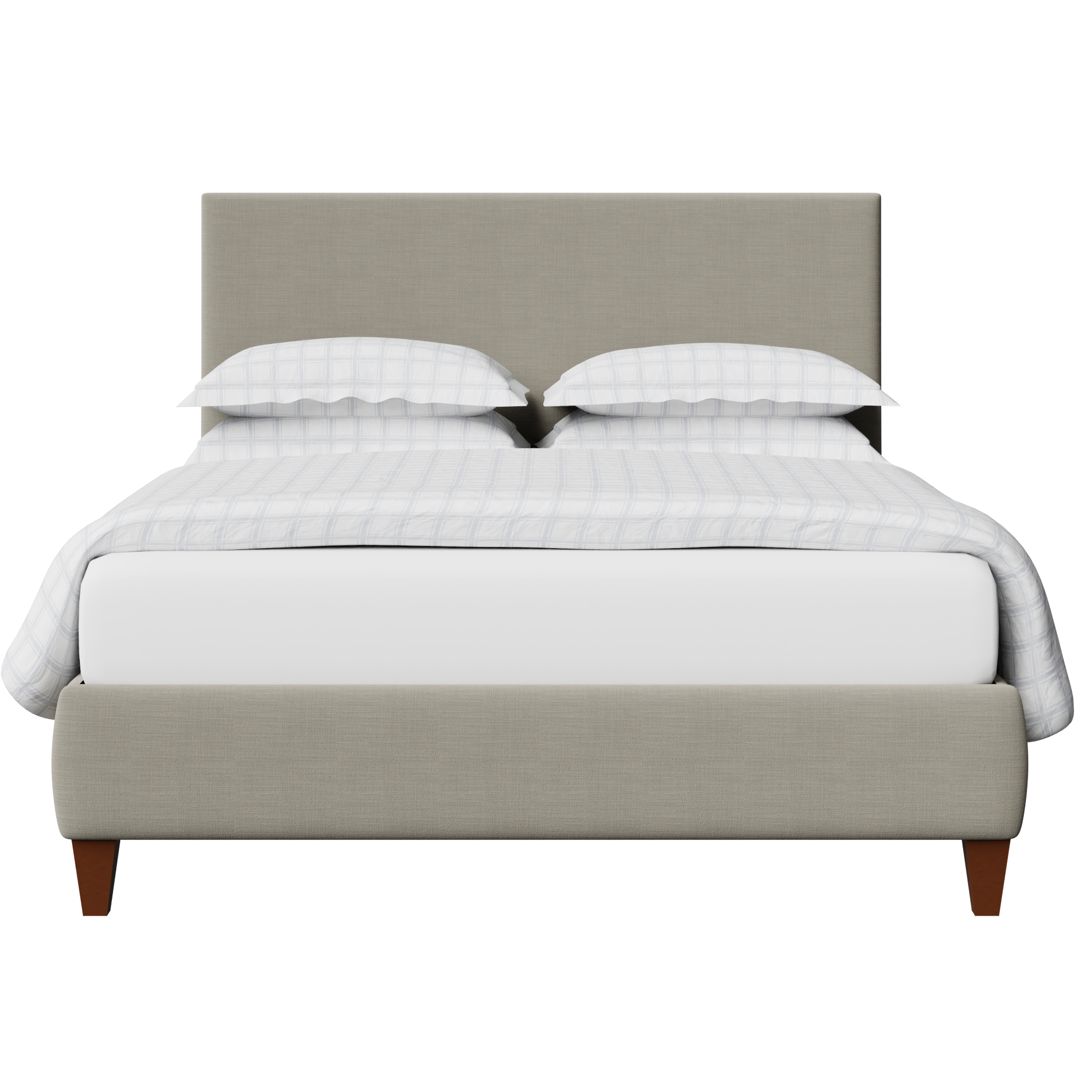 Yushan cama tapizada en tela gris