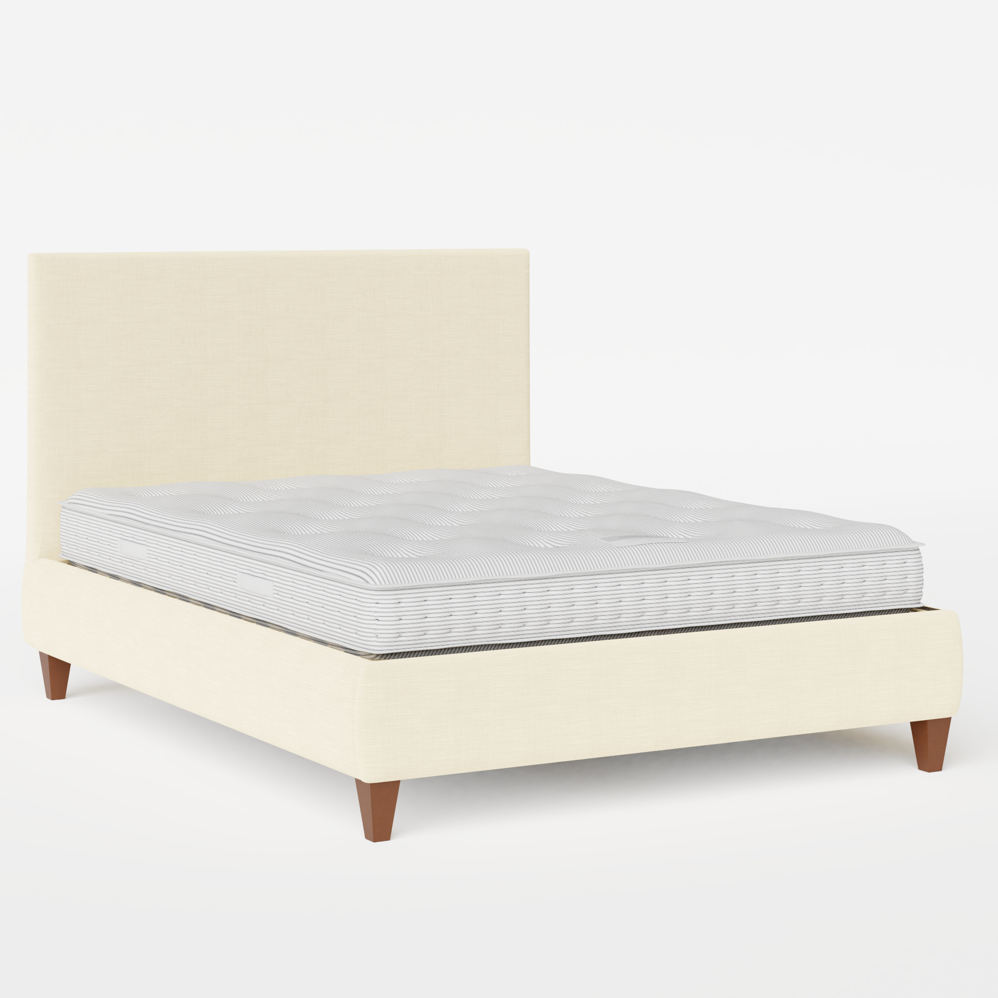 Yushan upholstered bed in natural fabric