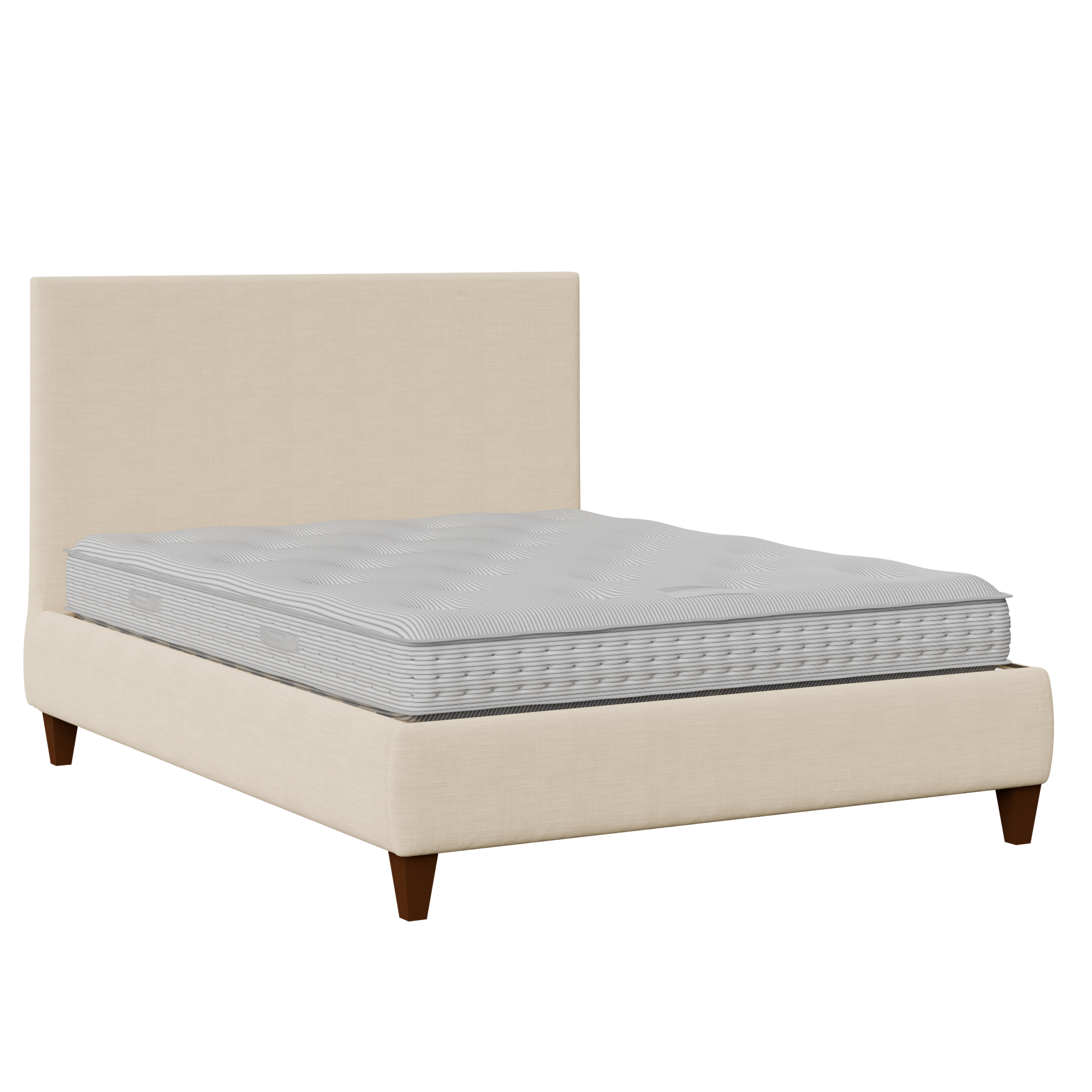 Yushan upholstered bed in natural fabric
