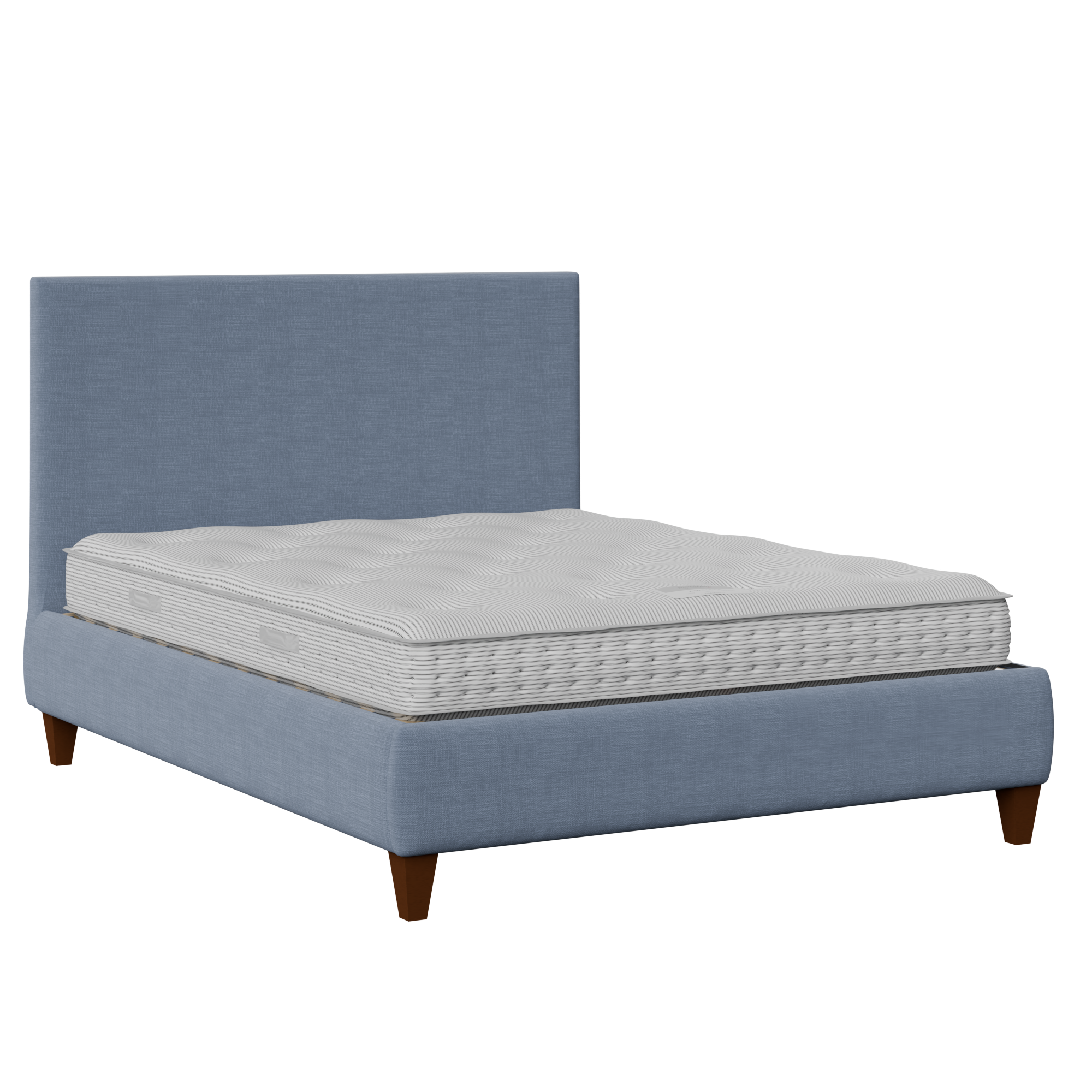 Yushan upholstered bed in blue fabric