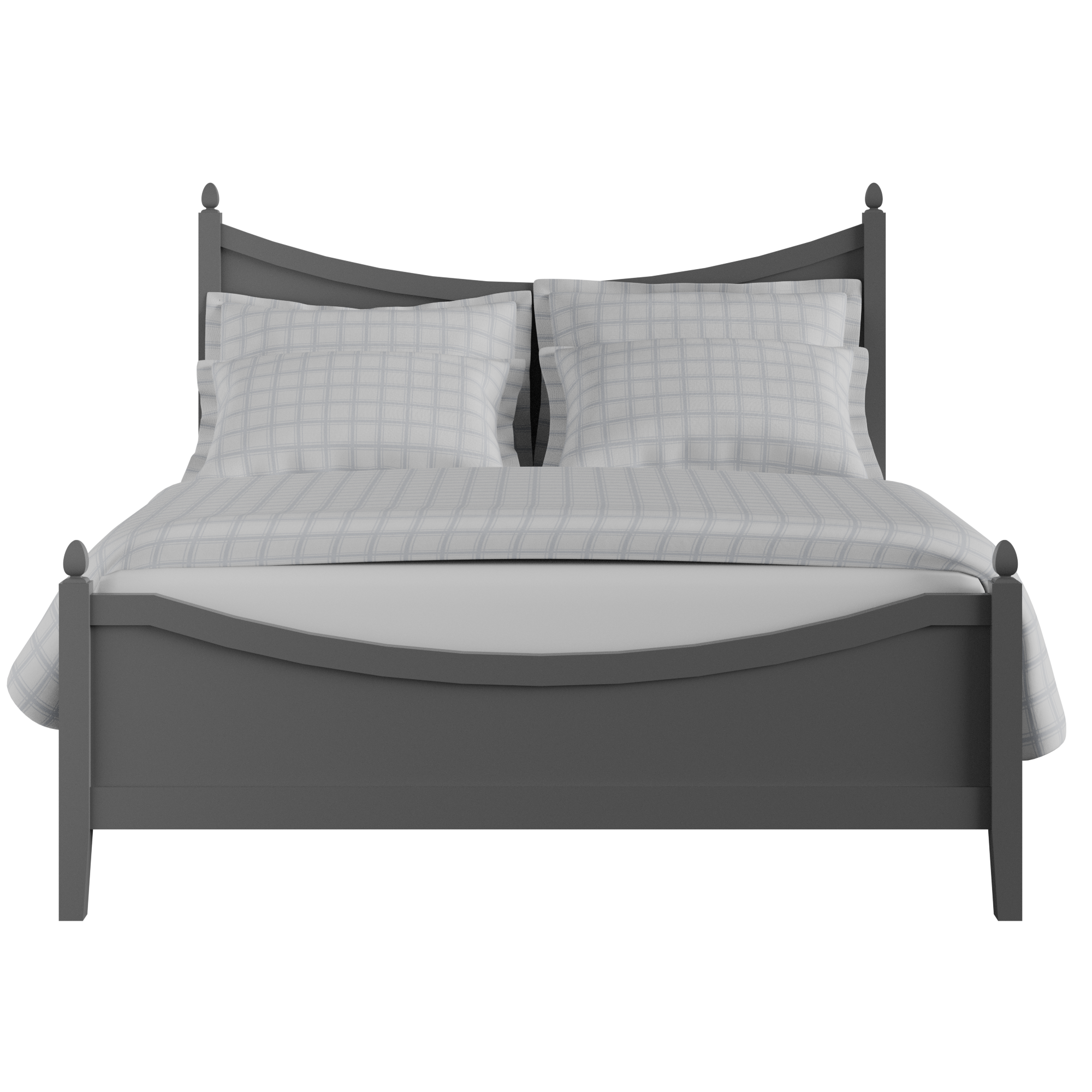 Blake Low Footend Painted painted wood bed in grey with Juno mattress