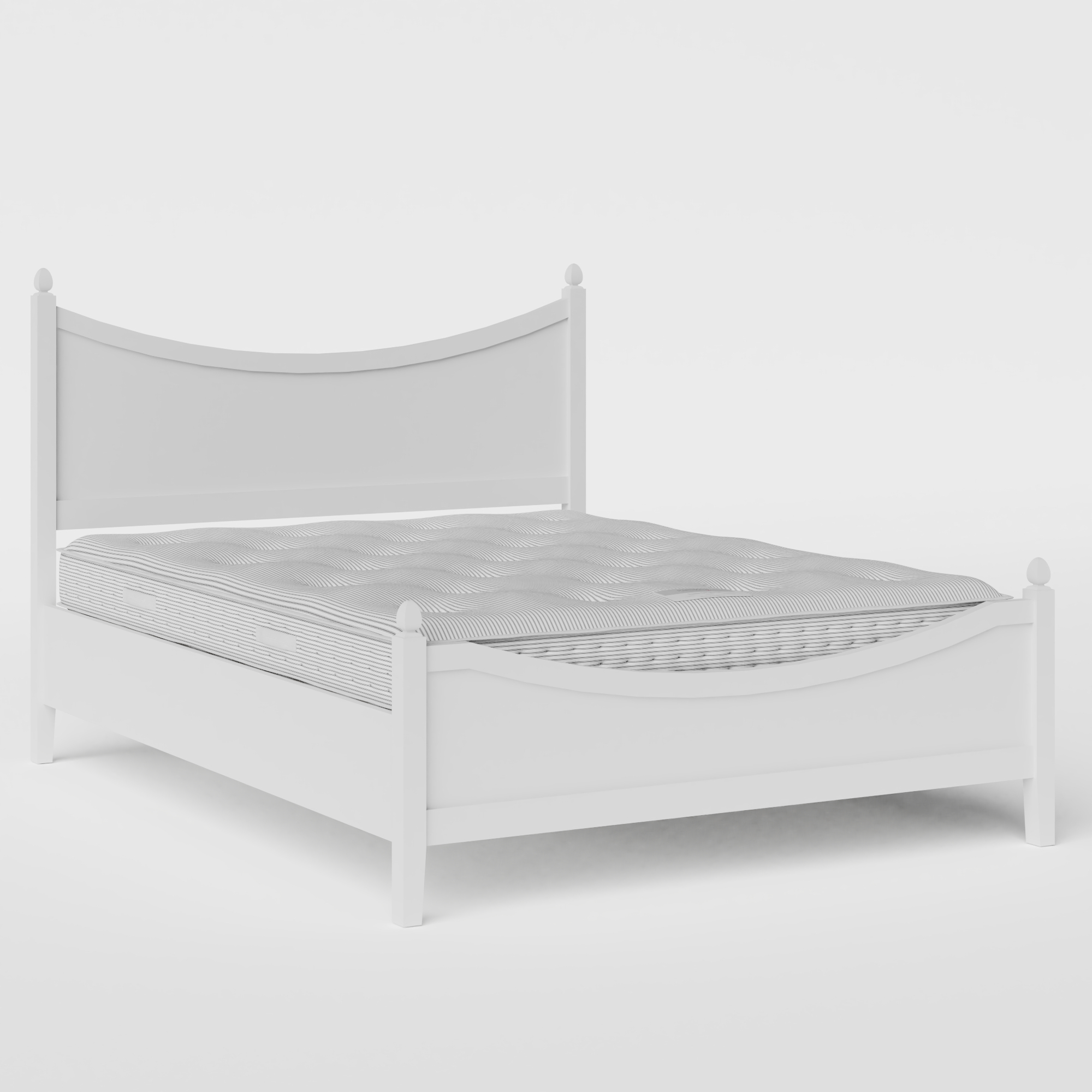 Blake Low Footend Painted painted wood bed in white with Juno mattress