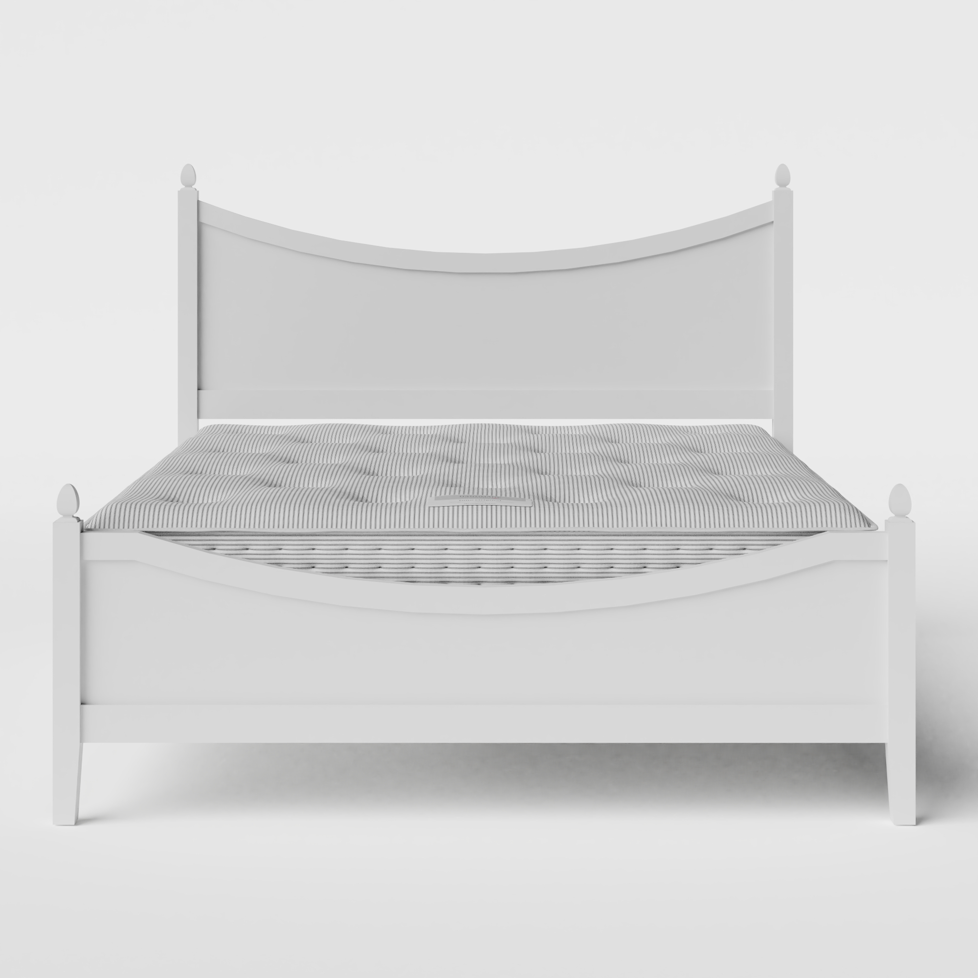 Blake Low Footend Painted painted wood bed in white with Juno mattress