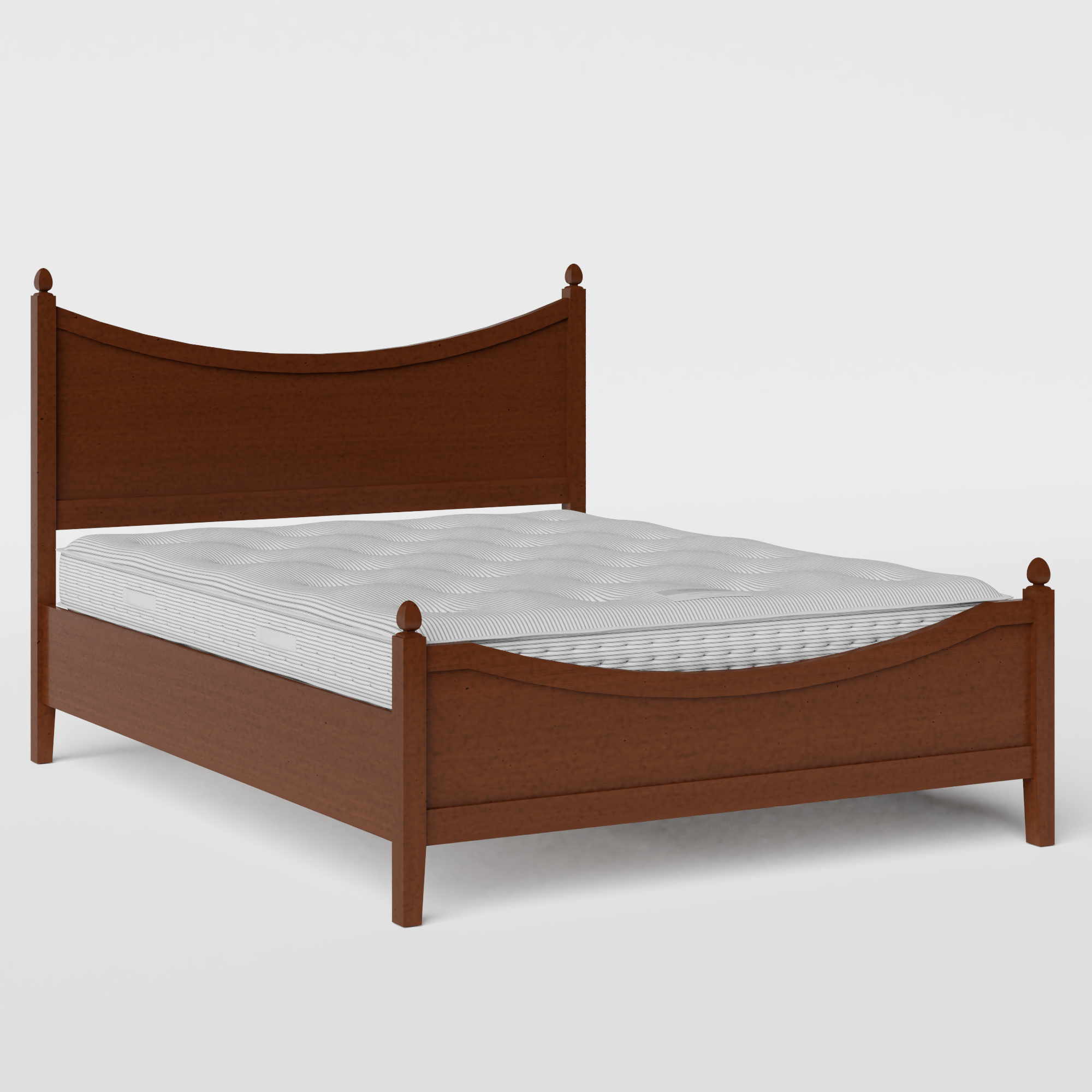 Blake Low Footend wood bed in dark cherry with Juno mattress