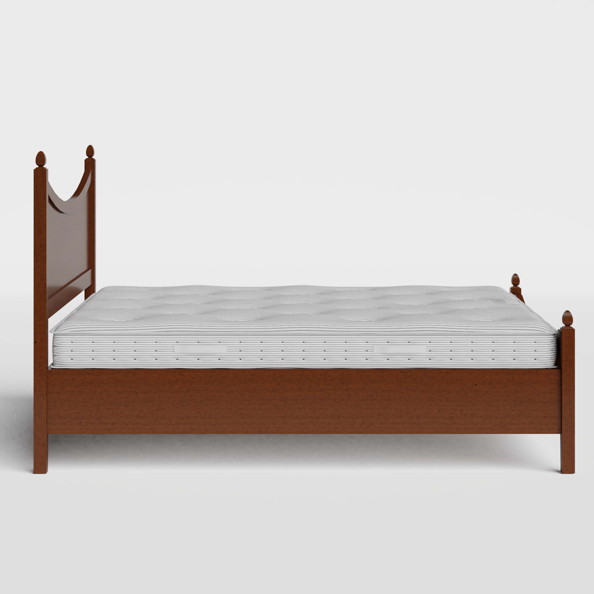 Blake Low Footend houten bed in dark cherry met matras