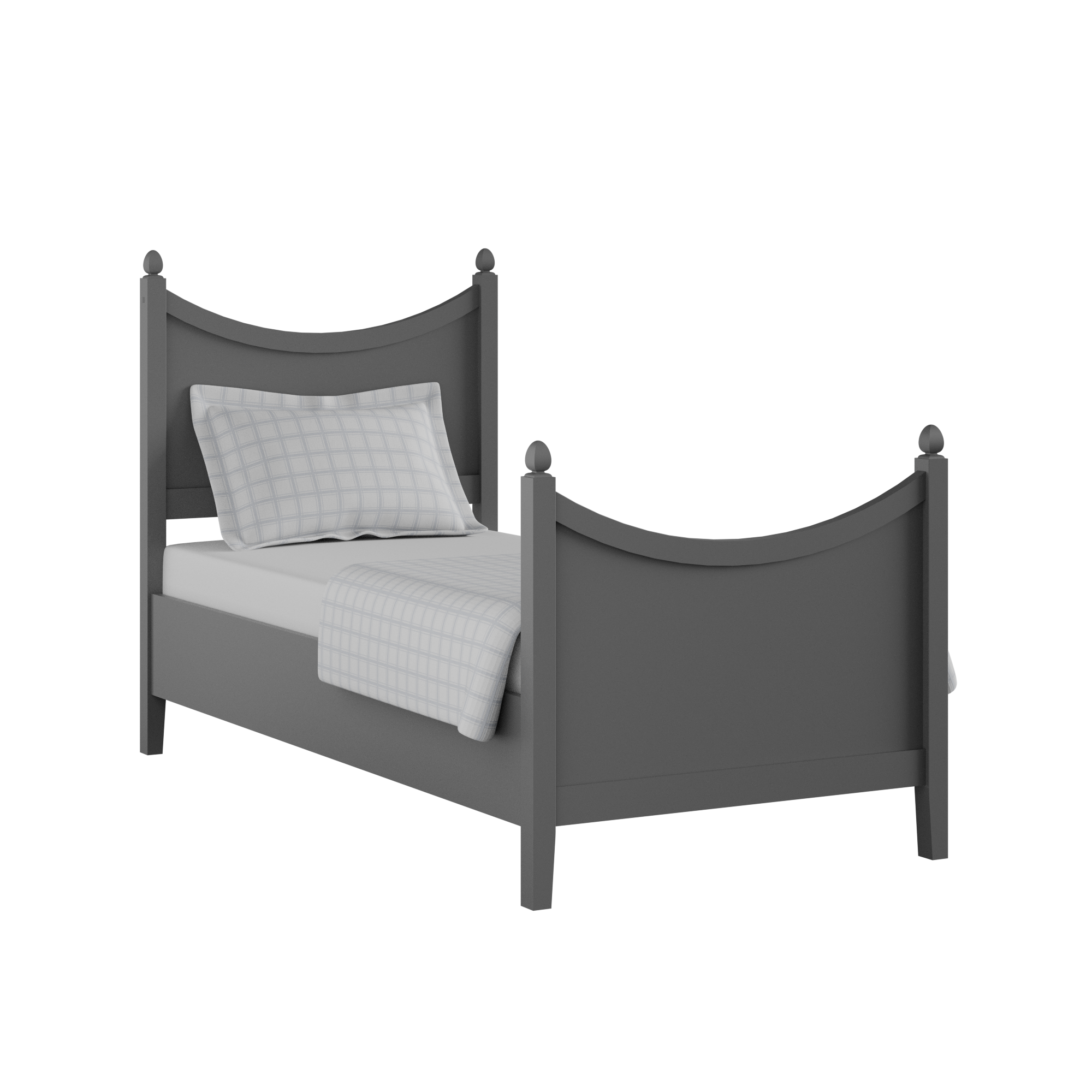 Blake Painted single painted wood bed in grey with Juno mattress