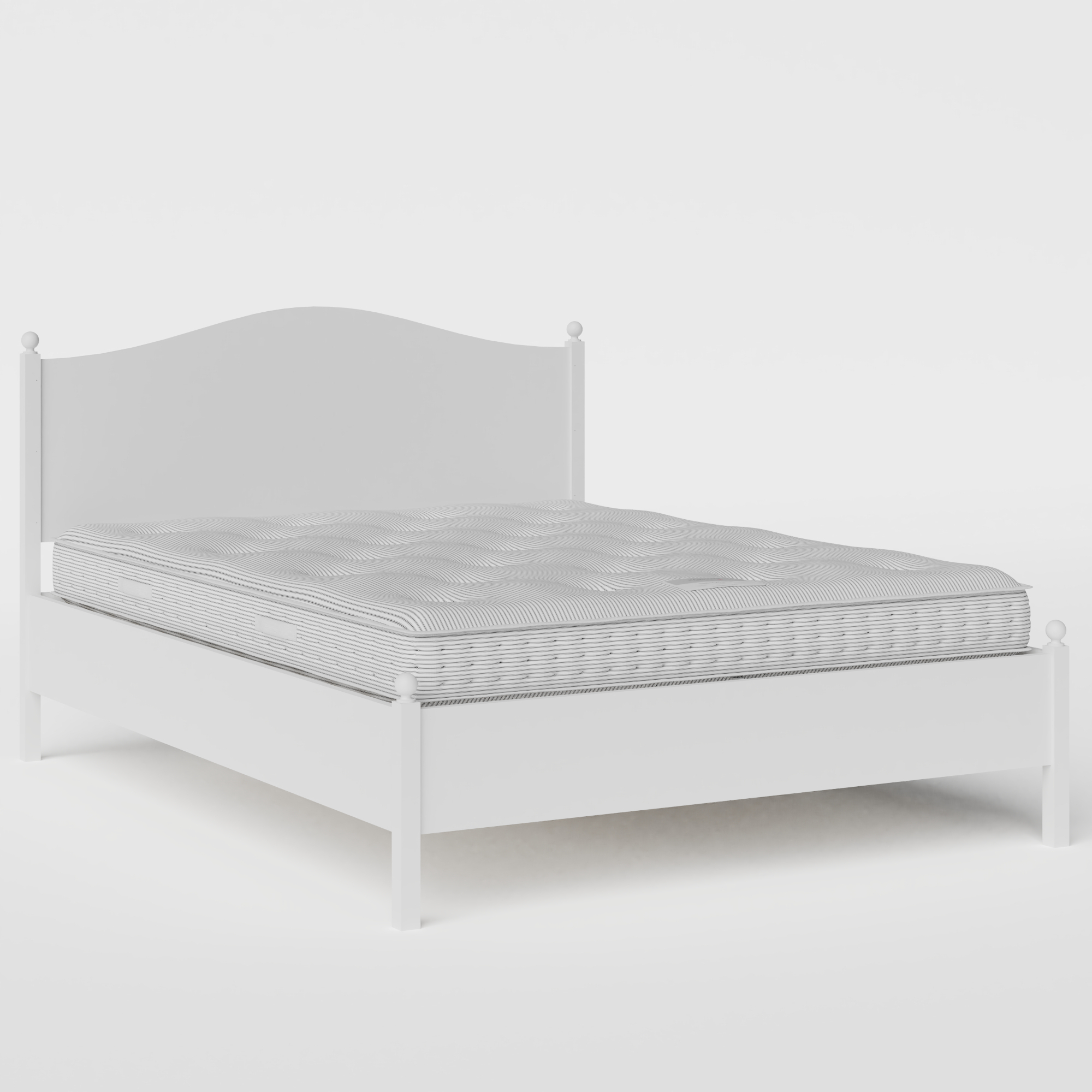Brady Painted painted wood bed in white with Juno mattress
