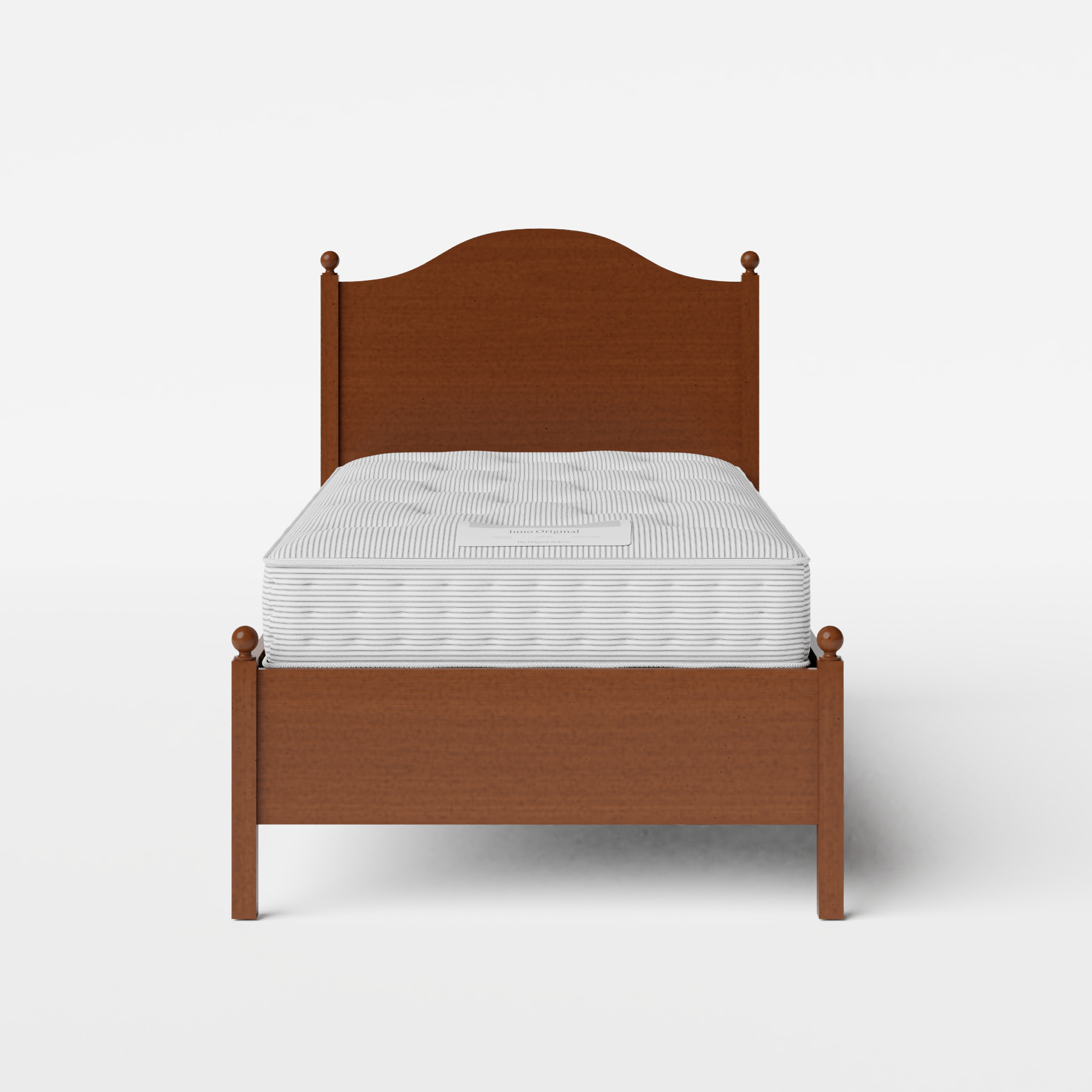 Brady cama individual de madera pintada en dark cherry con colchón
