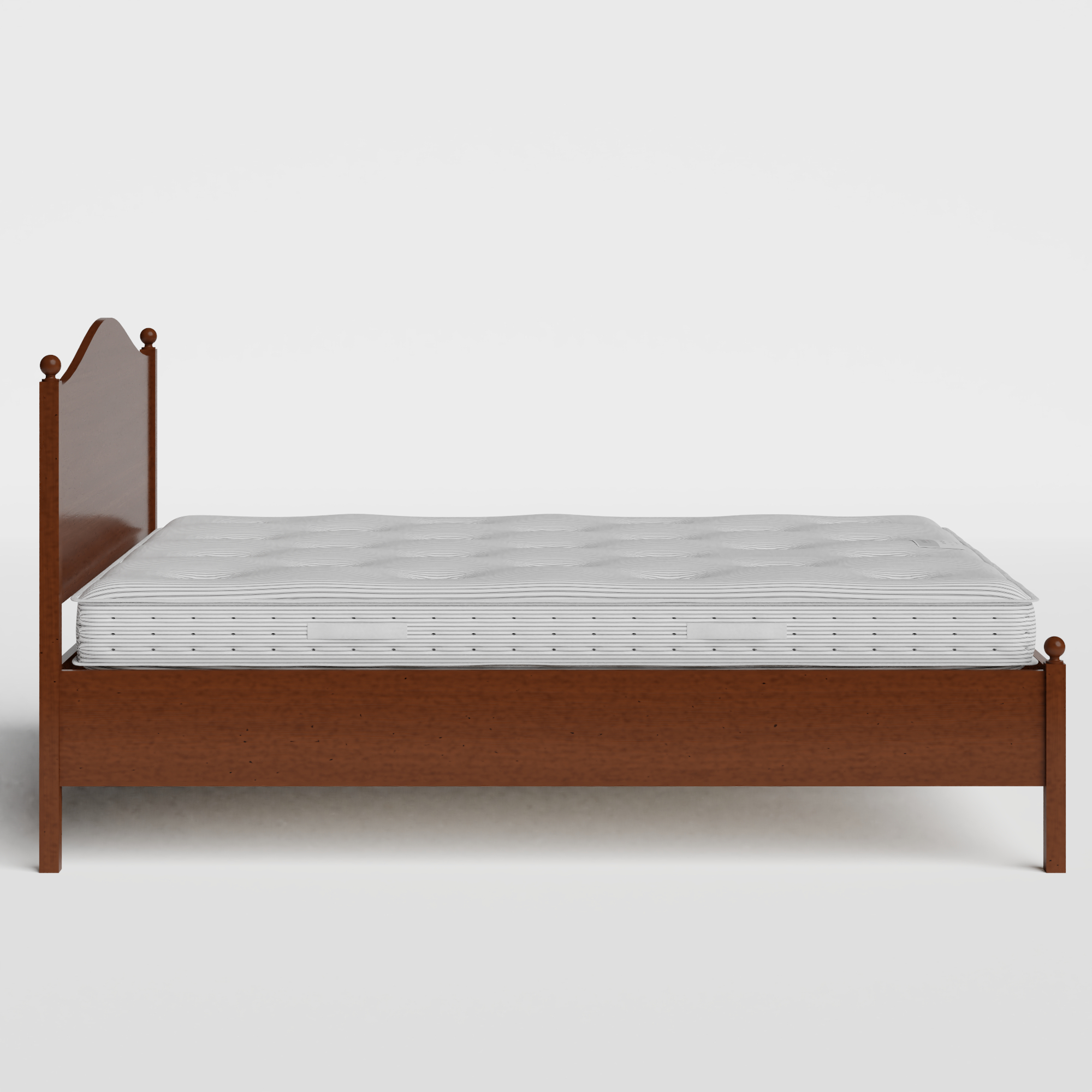 Brady wood bed in dark cherry with Juno mattress