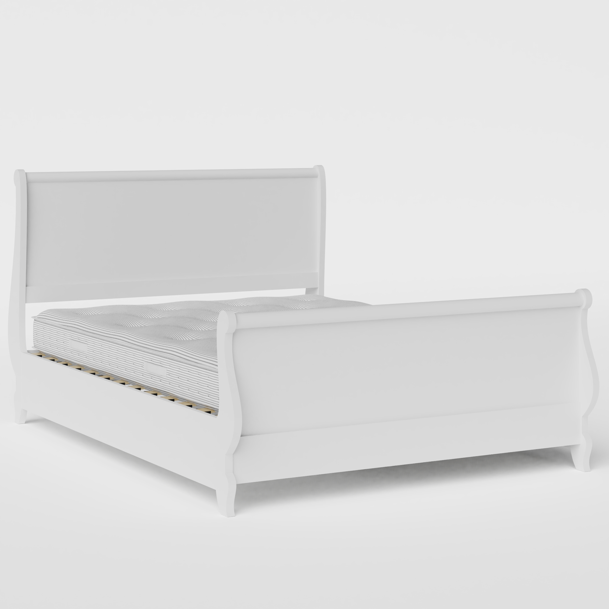 Elliot Painted painted wood bed in white with Juno mattress
