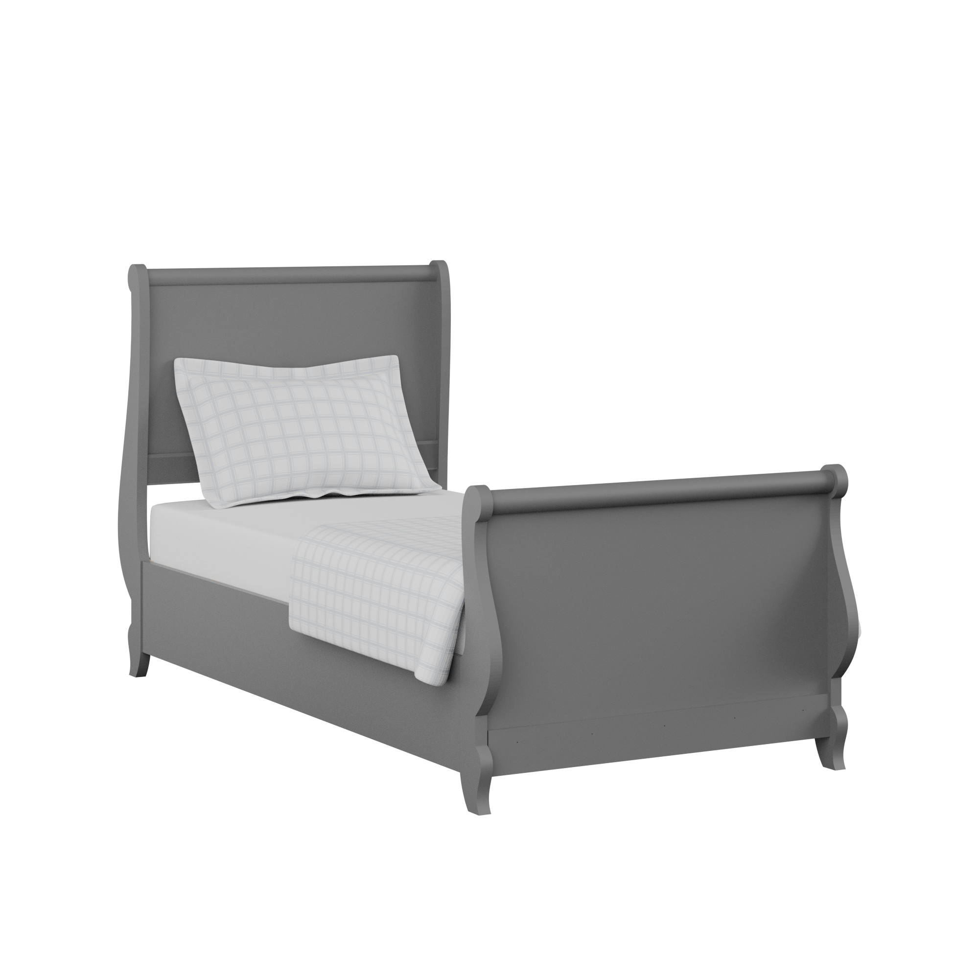 Elliot Painted single painted wood bed in grey with Juno mattress