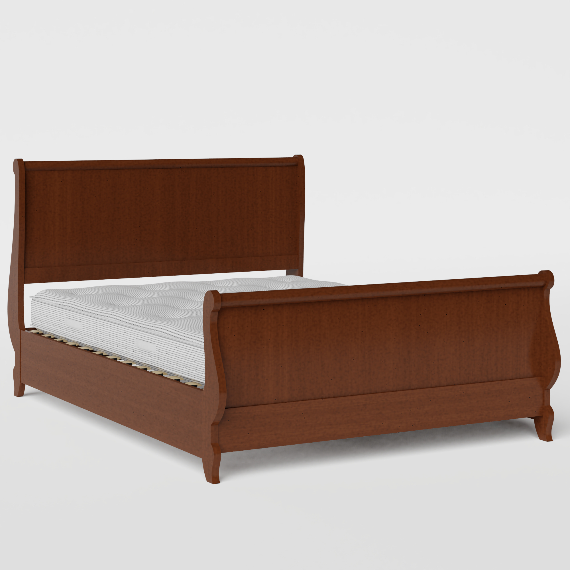 Elliot wood bed in dark cherry with Juno mattress