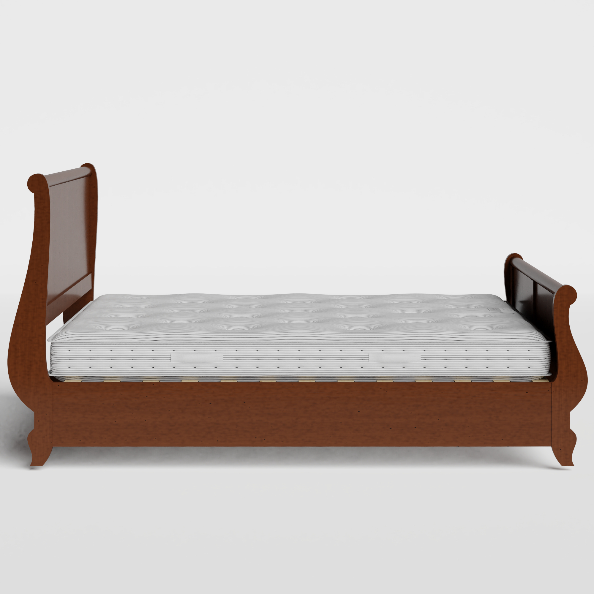 Elliot wood bed in dark cherry with Juno mattress