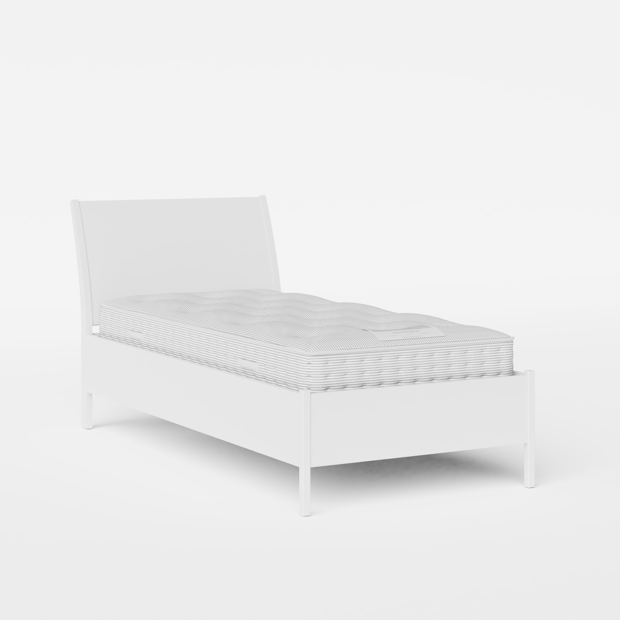 Hunt Painted single painted wood bed in white with Juno mattress