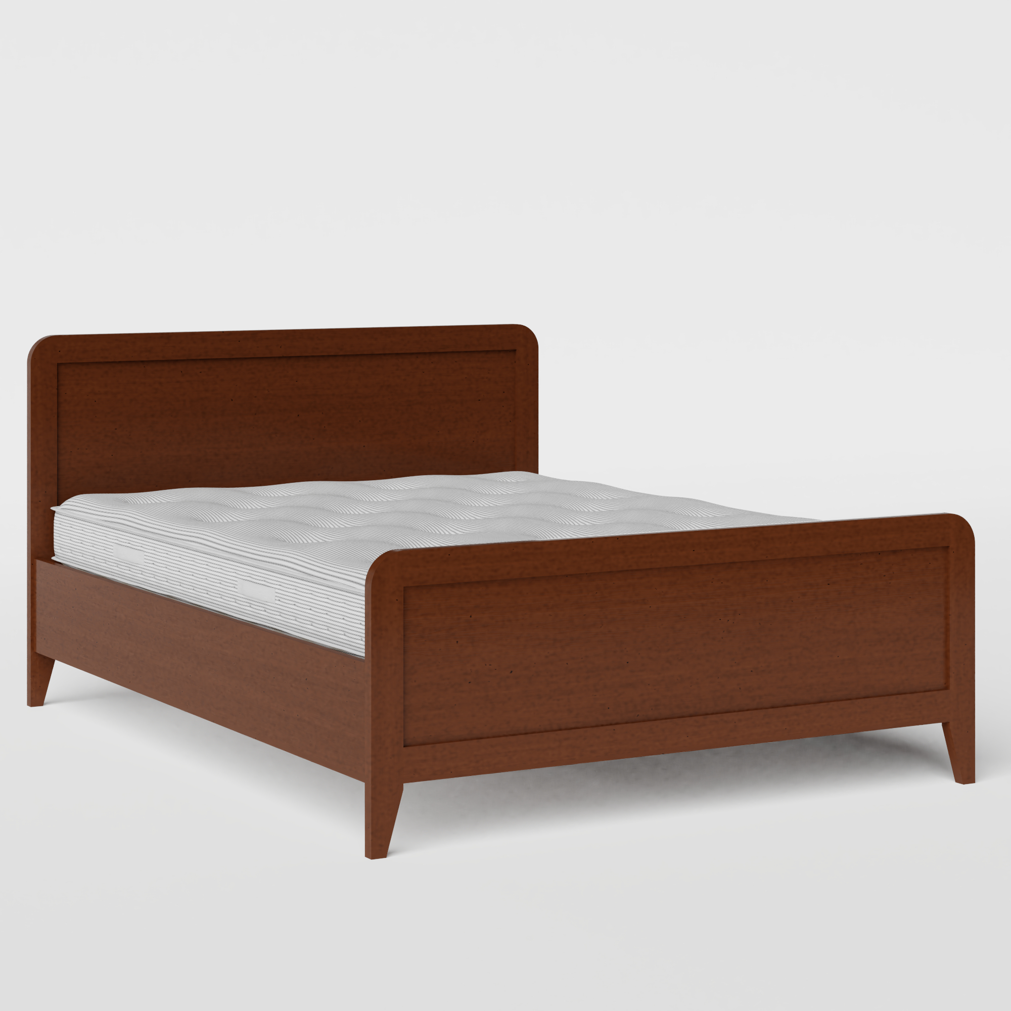 Keats wood bed in dark cherry with Juno mattress