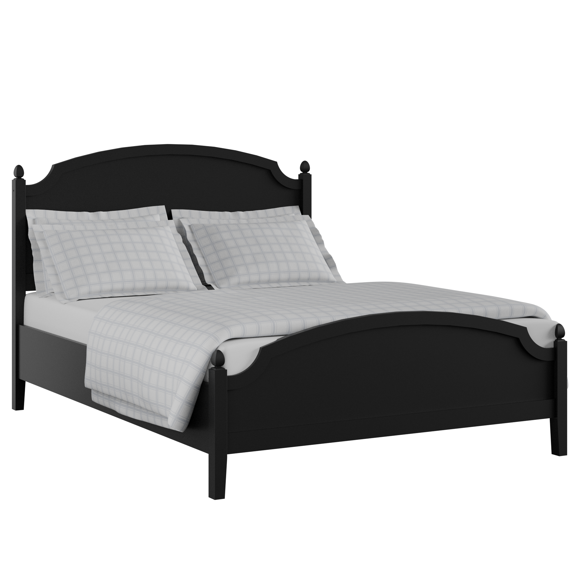 Kipling Low Footend Painted painted wood bed in black with Juno mattress