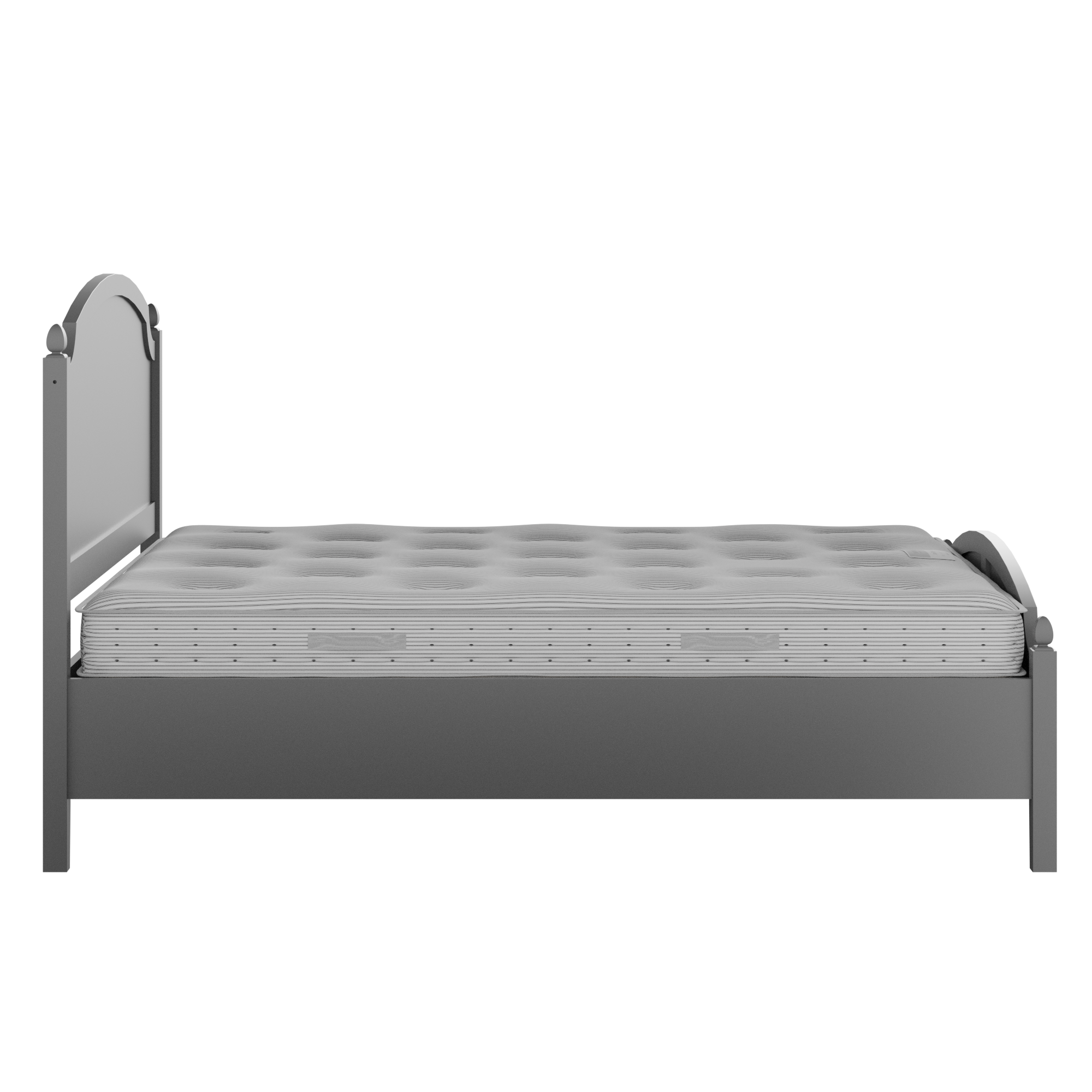Kipling Low Footend Painted painted wood bed in grey with Juno mattress