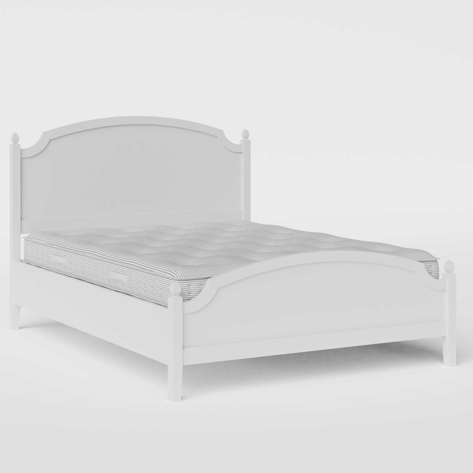 Kipling Low Footend Painted painted wood bed in white with Juno mattress