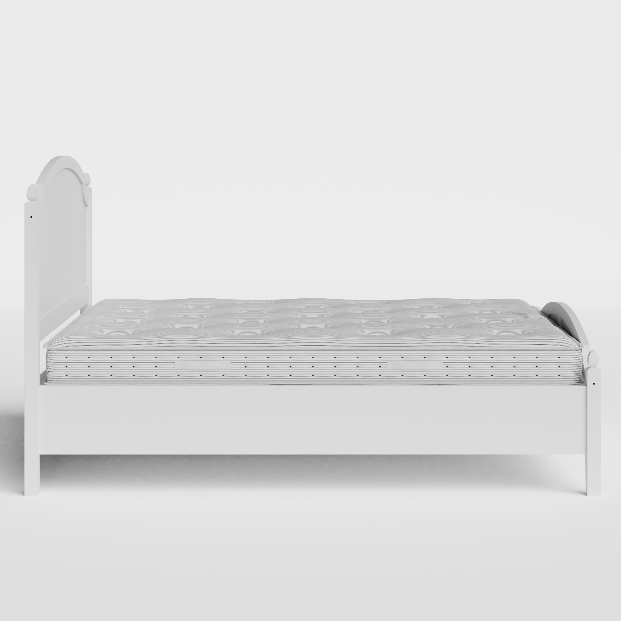 Kipling Low Footend Painted painted wood bed in white with Juno mattress