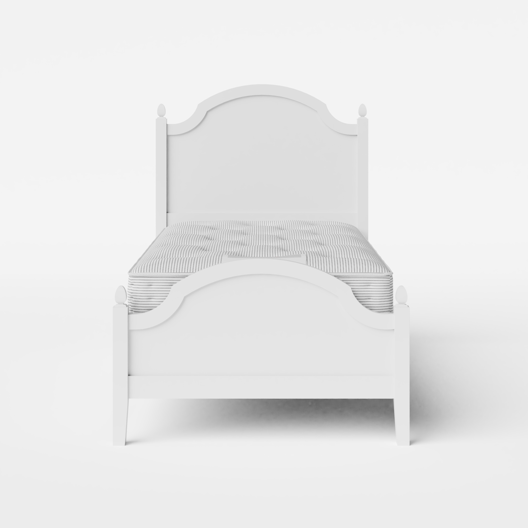Kipling Low Footend Painted lit simple en bois peint en blanc avec matelas