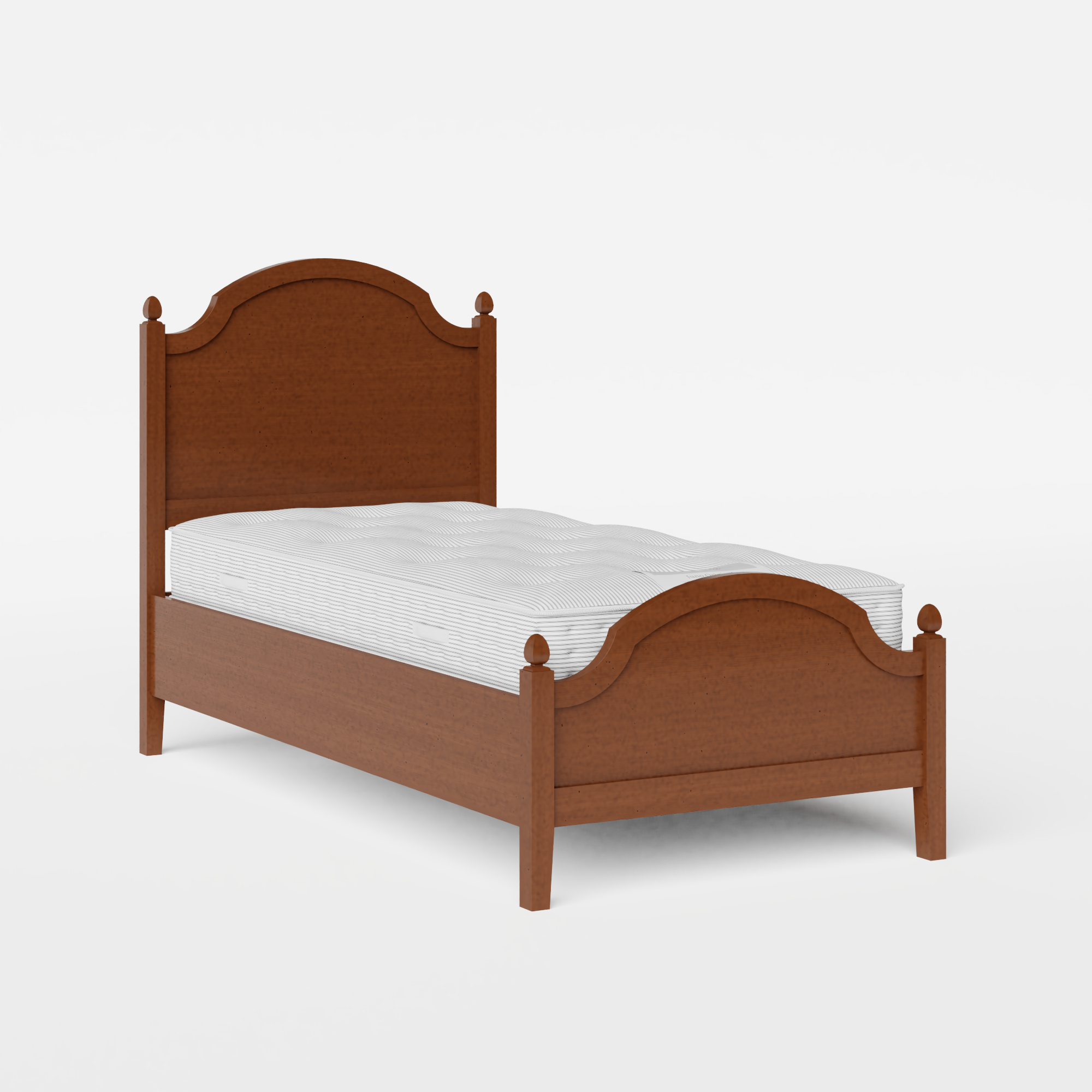 Kipling Low Footend single wood bed in dark cherry with Juno mattress