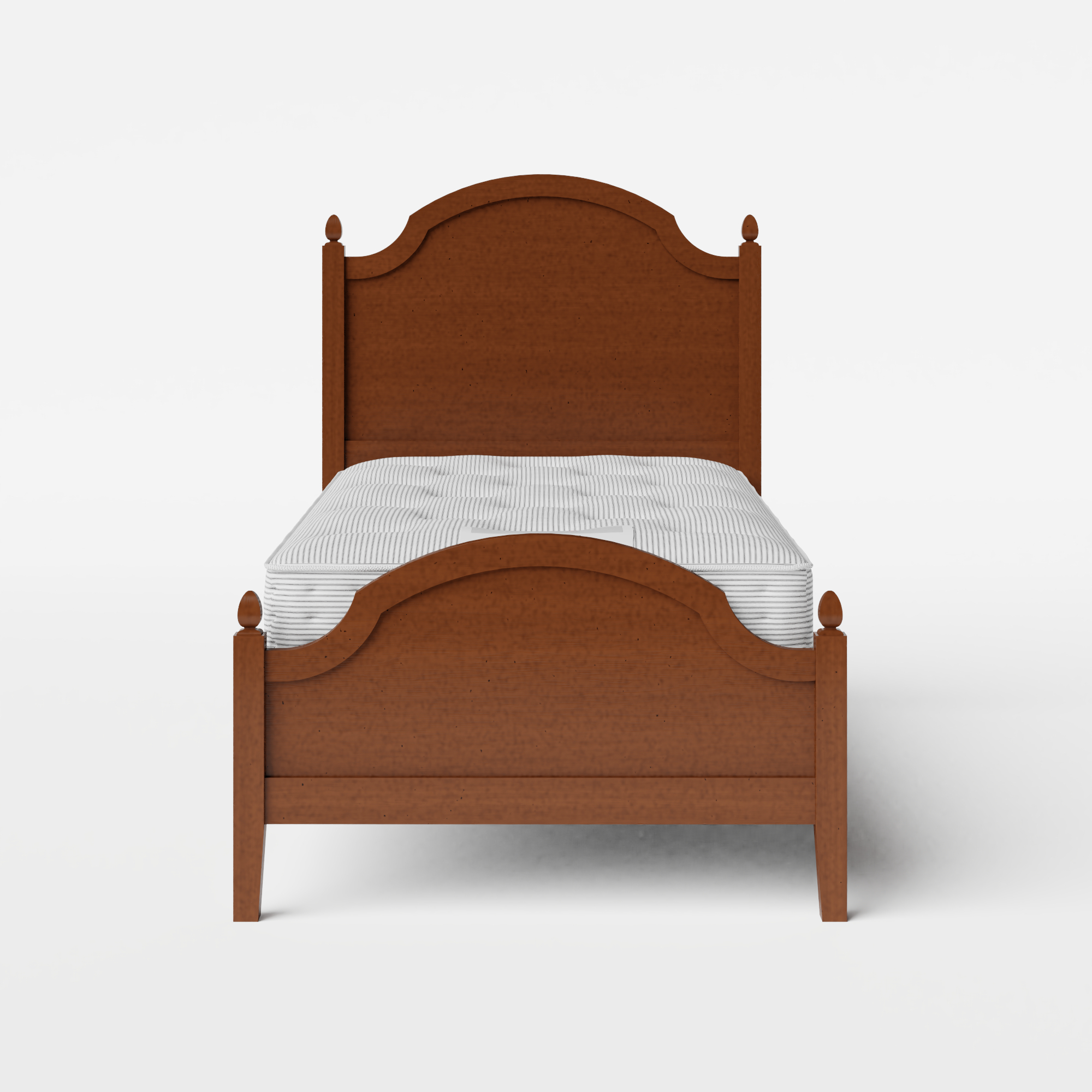 Kipling Low Footend single wood bed in dark cherry with Juno mattress