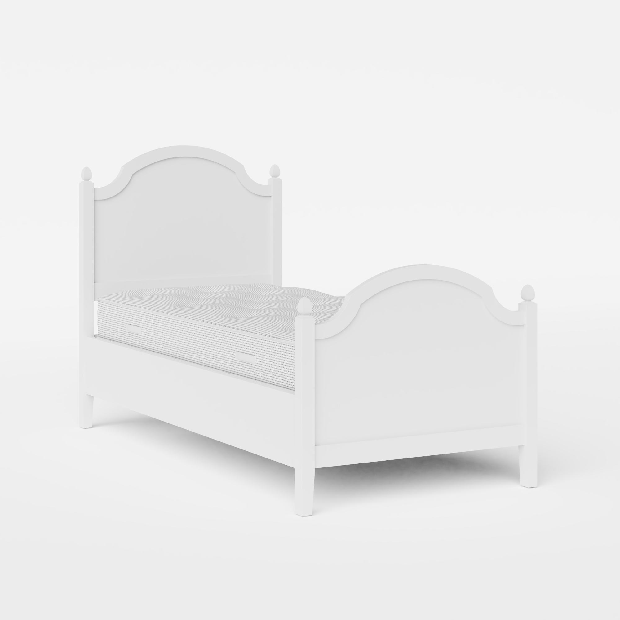 Kipling Painted single painted wood bed in white with Juno mattress