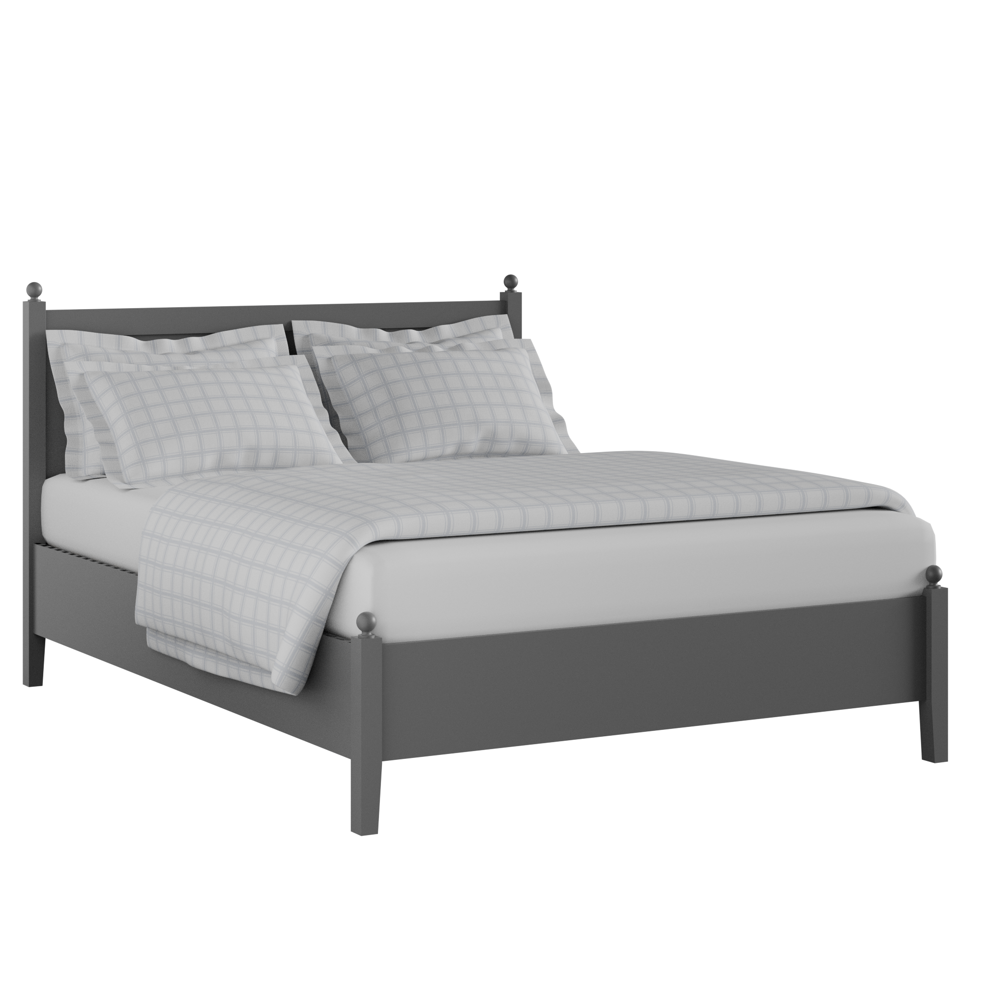 Marbella Low Footend Painted painted wood bed in grey with Juno mattress