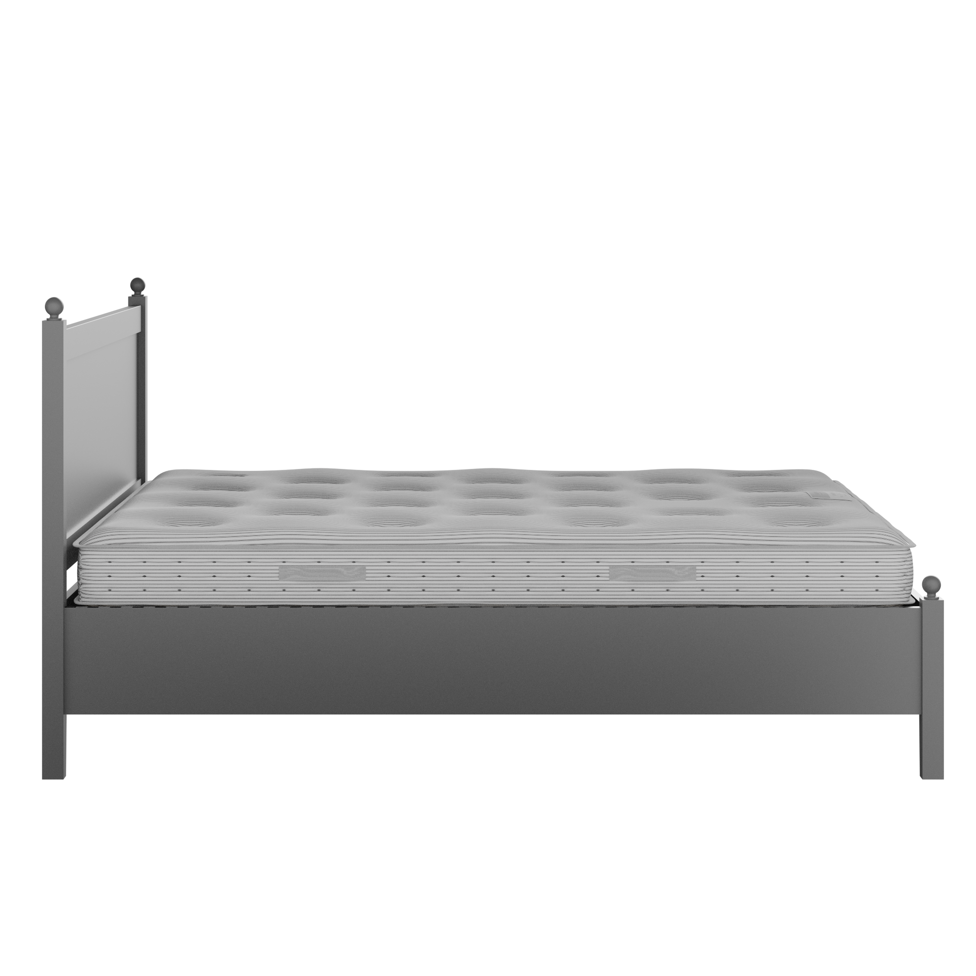 Marbella Low Footend Painted painted wood bed in grey with Juno mattress