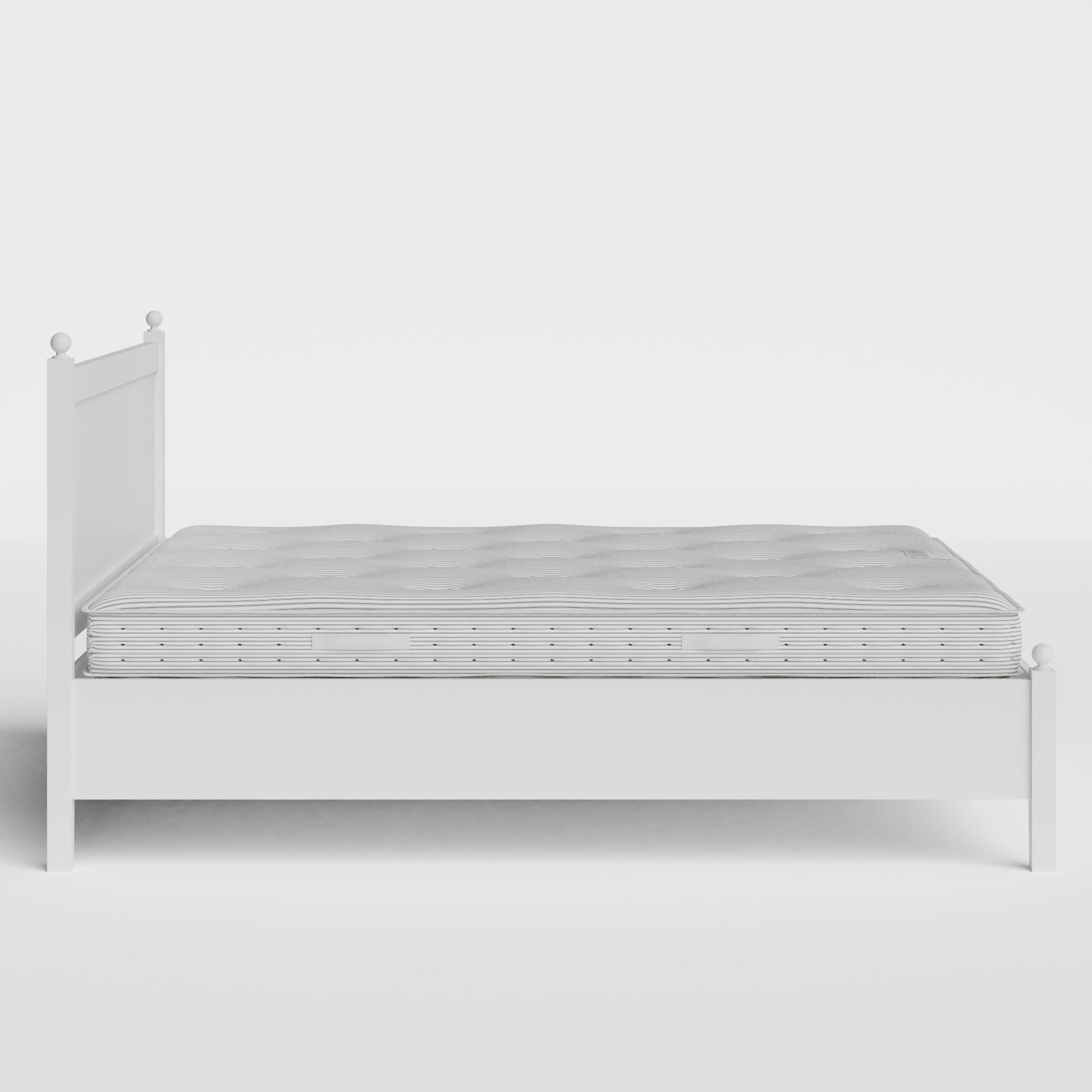 Marbella Low Footend Painted painted wood bed in white with Juno mattress